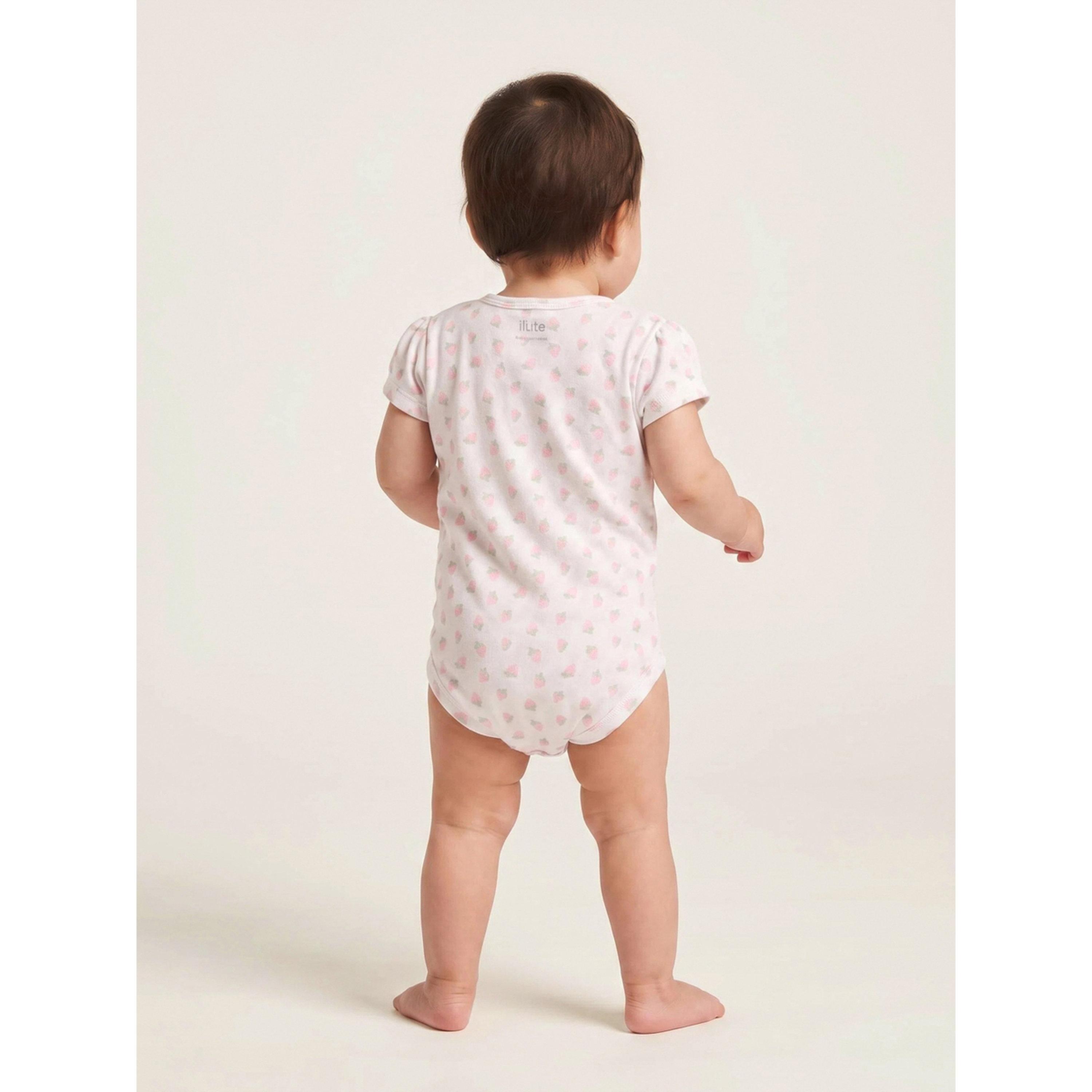 Styli Baby Girls Off White All Over Print Short Sleeves Romper-girls-clothing-rompers-image-4