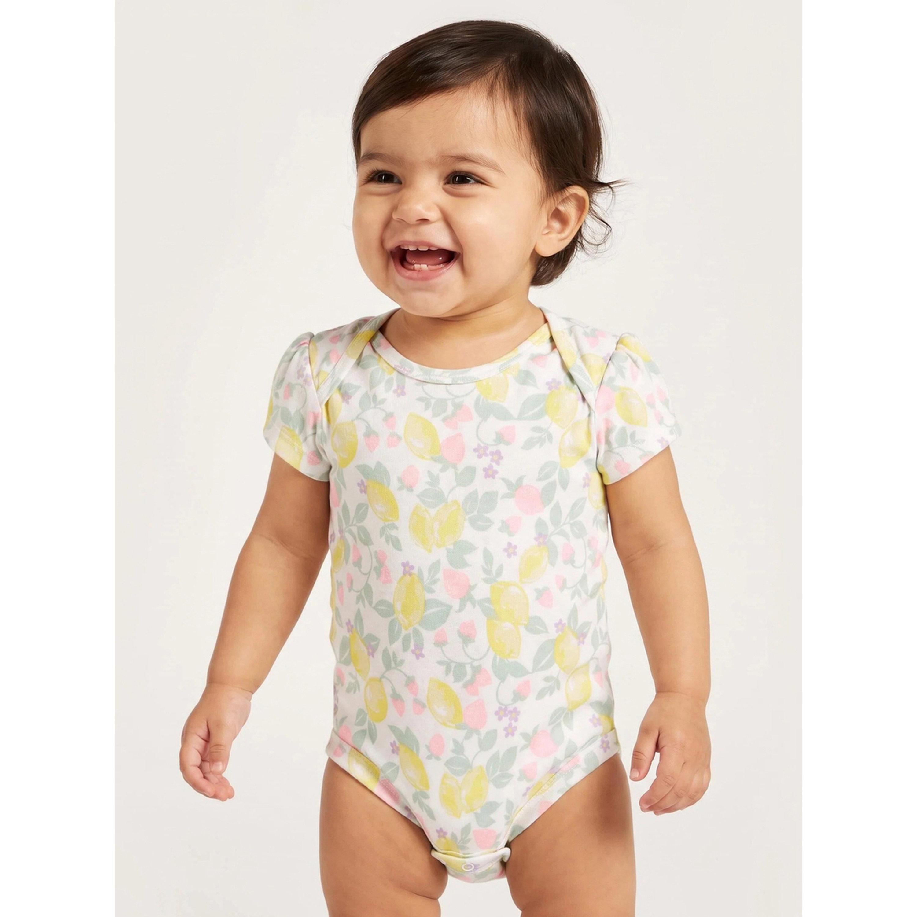Styli Baby Girl Multi-Color All Over Print Short Sleeves Romper-girls-clothing-rompers-image-1