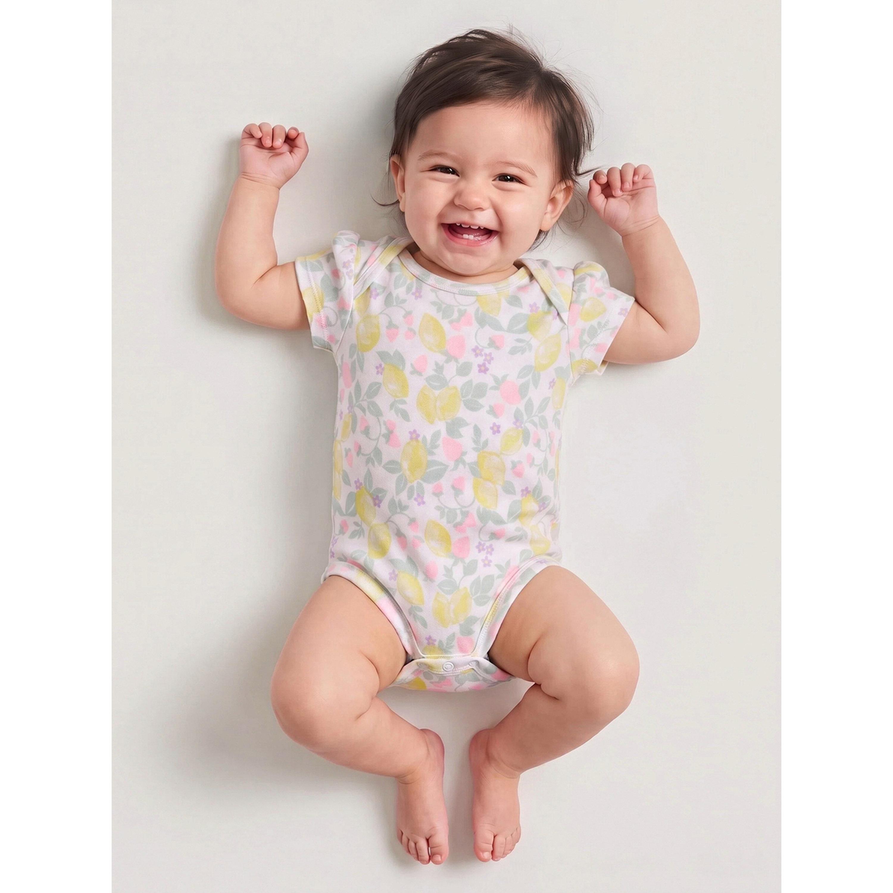 Styli Baby Girl Multi-Color All Over Print Short Sleeves Romper-girls-clothing-rompers-image-2