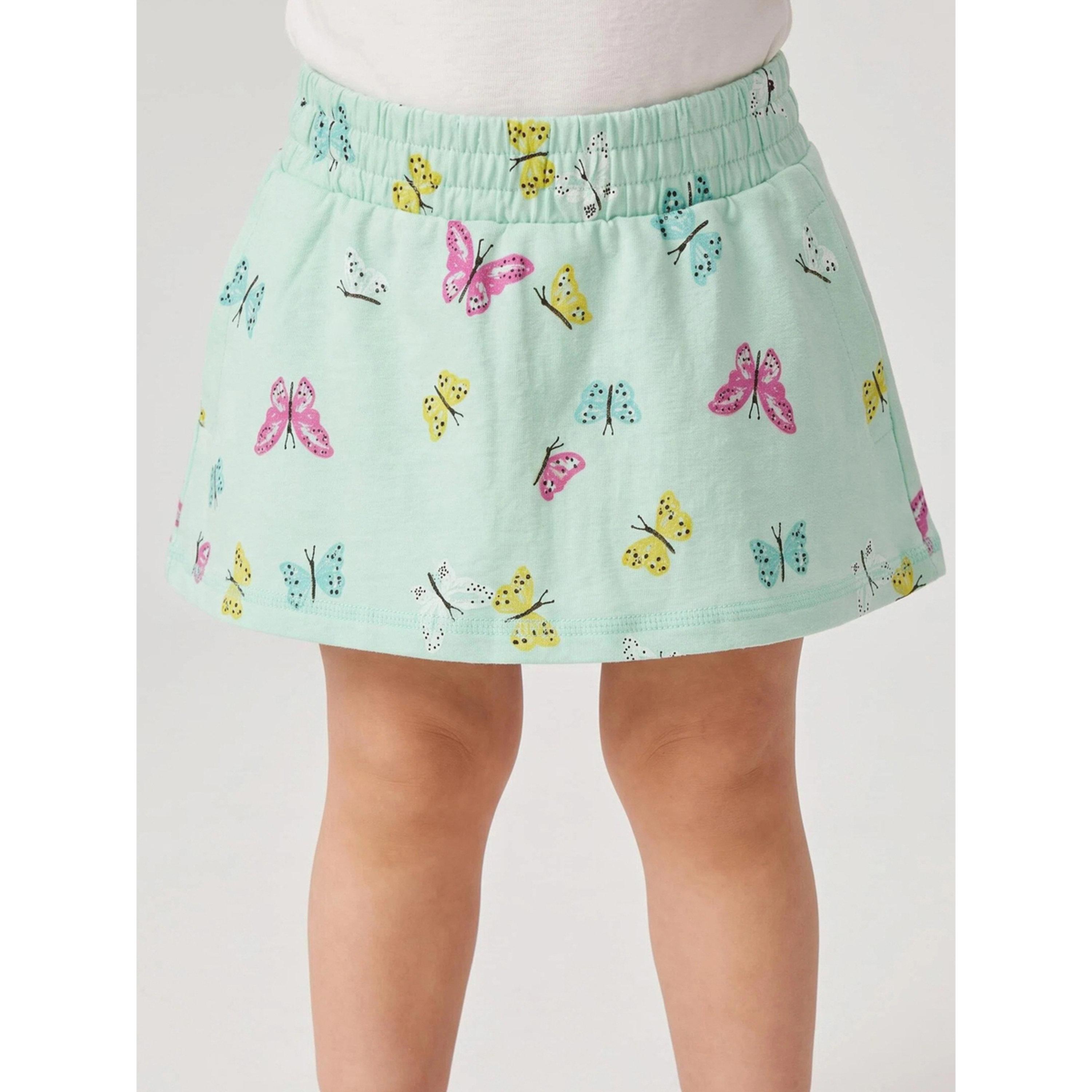 Styli Baby Girl mint Green All Over Butterfly Print Top and Skort Set-girls-clothing-setsandcoords-image-4