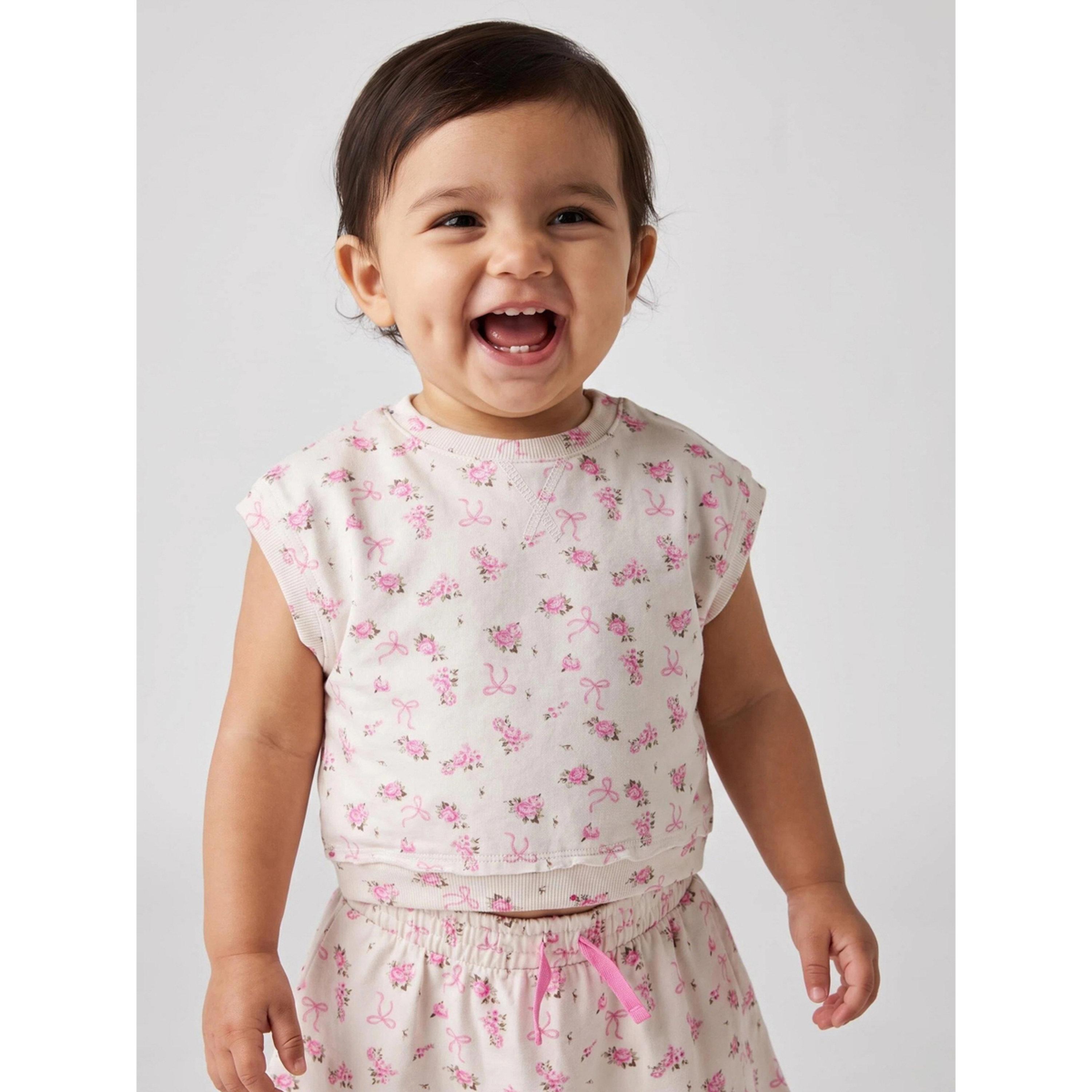 Styli Baby Girl Pink All Over Print Top and Skort Set-girls-clothing-setsandcoords-image-3