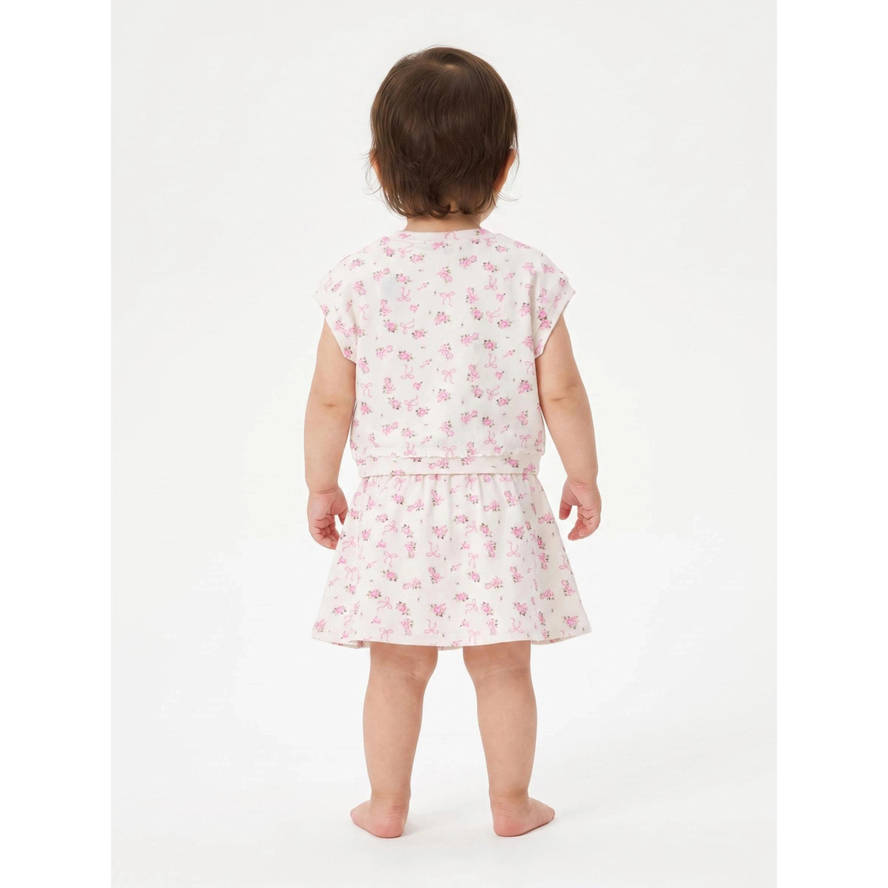 Styli Baby Girl Pink All Over Print Top and Skort Set-girls-clothing-setsandcoords-image-4