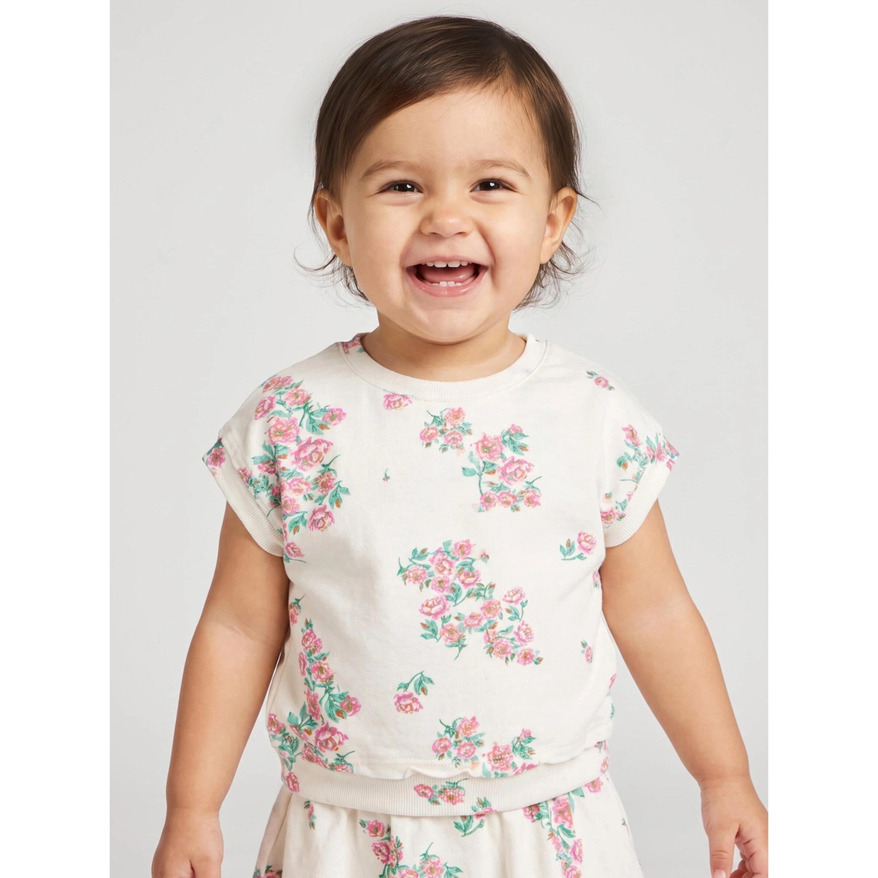 Styli Baby Girl Off White All Over Floral Print T-Shirt and Skort Set-girls-clothing-setsandcoords-image-3