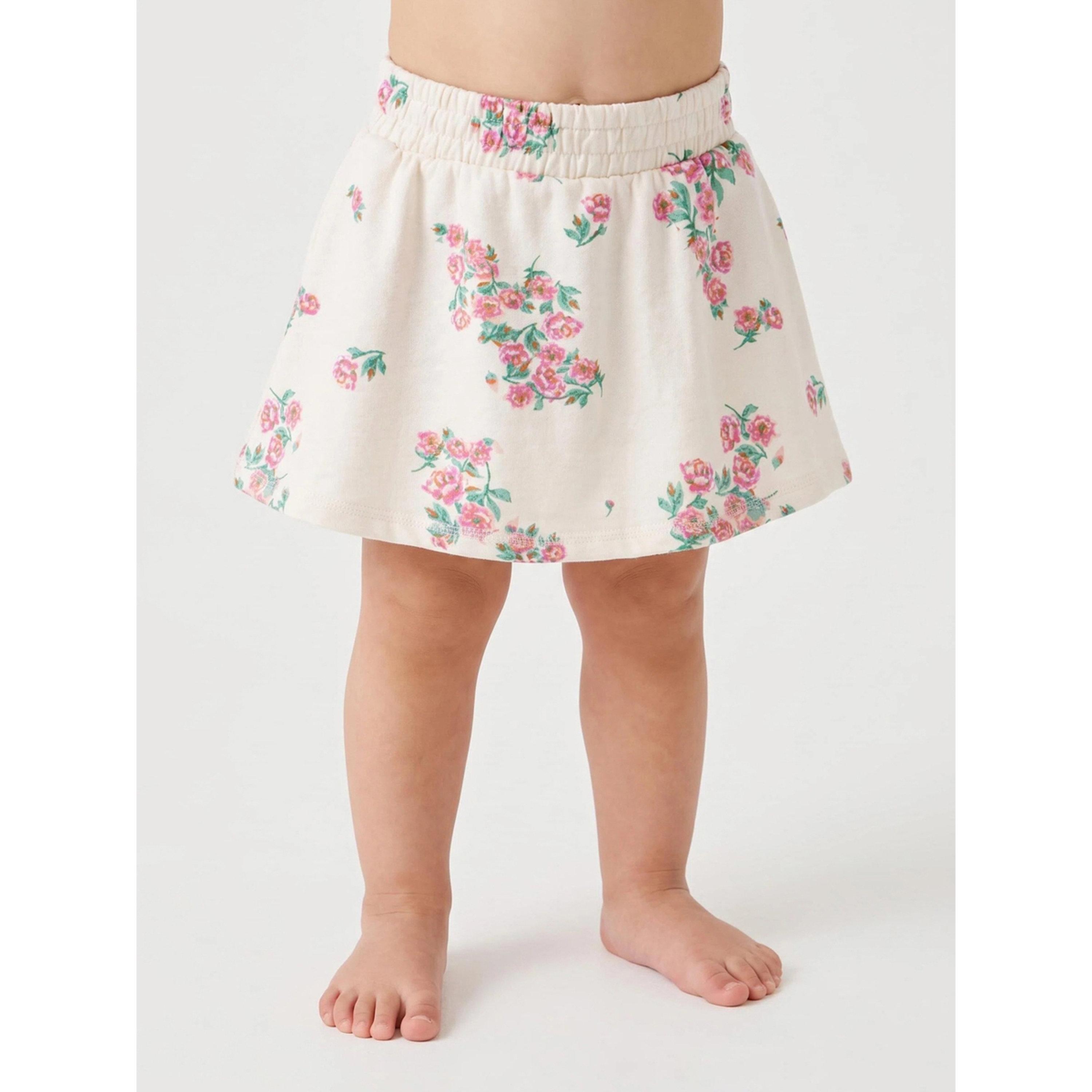 Styli Baby Girl Off White All Over Floral Print T-Shirt and Skort Set-girls-clothing-setsandcoords-image-5