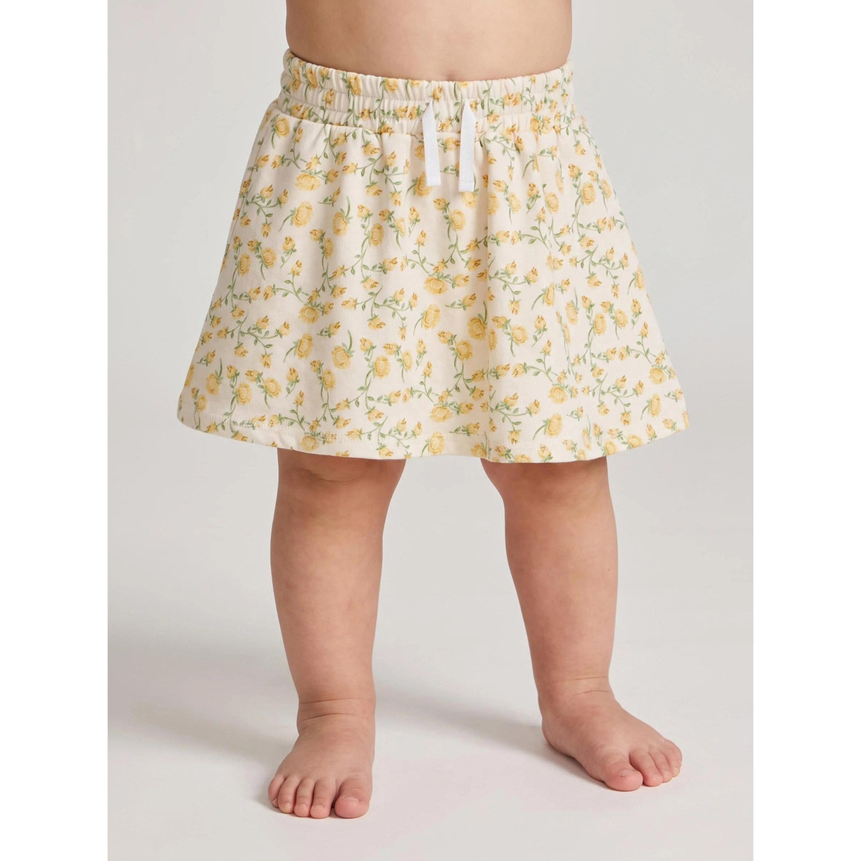 Styli Baby Girl Yellow All Over Floral Print Top and Skort Set-girls-clothing-setsandcoords-image-5
