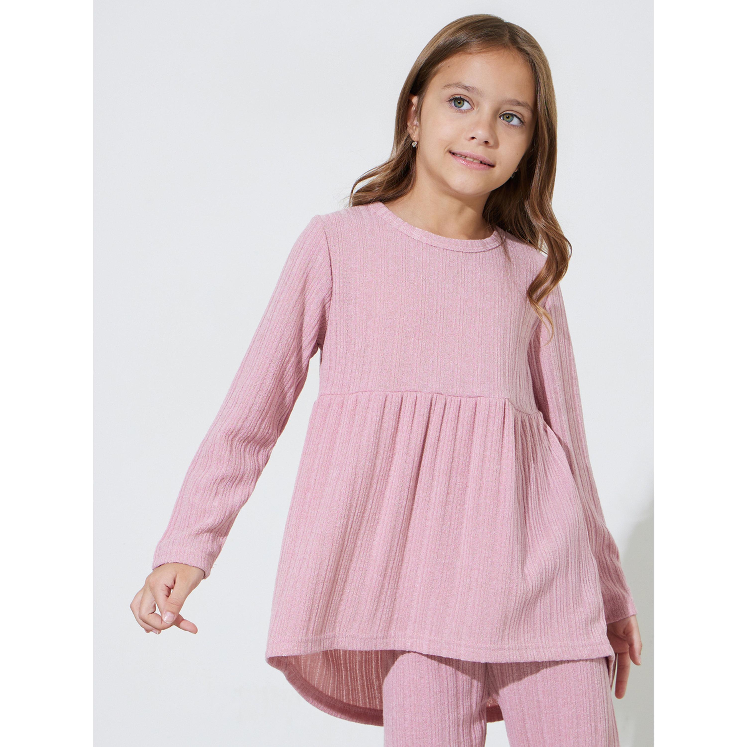 مجموعة من بنطال بأرجل واسعة وبلوزة بأكمام طويلة للبنات-girls-clothing-setsandcoords-image-2