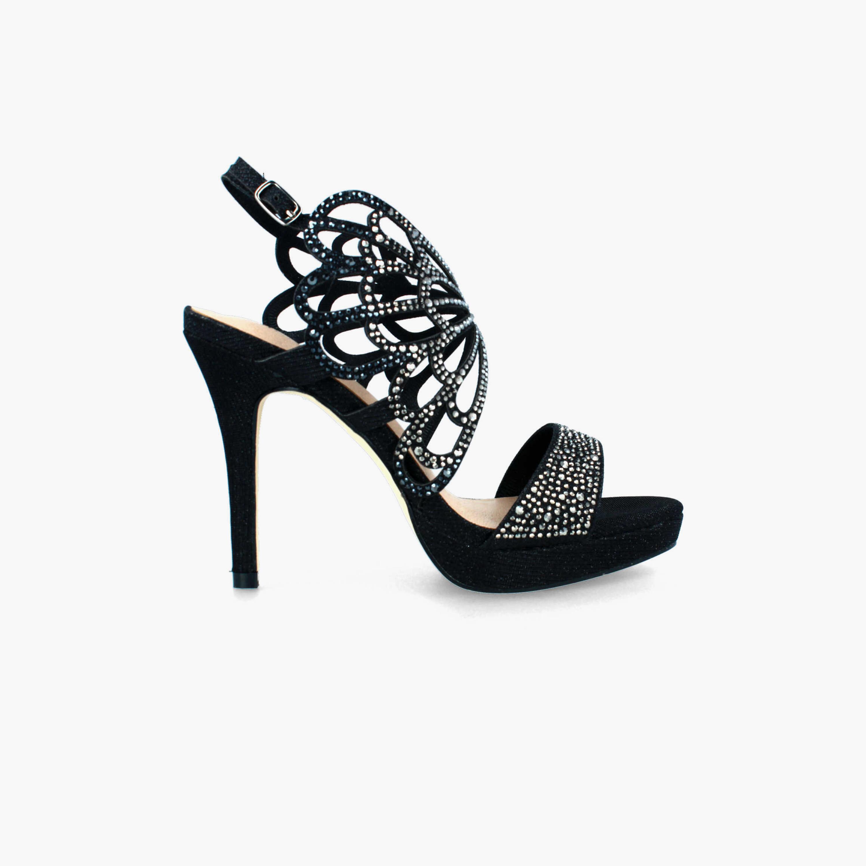Menbur Women's Woven Stiletto Heels with Rhinestone Accent | 21246-women-shoes-heels-image-1
