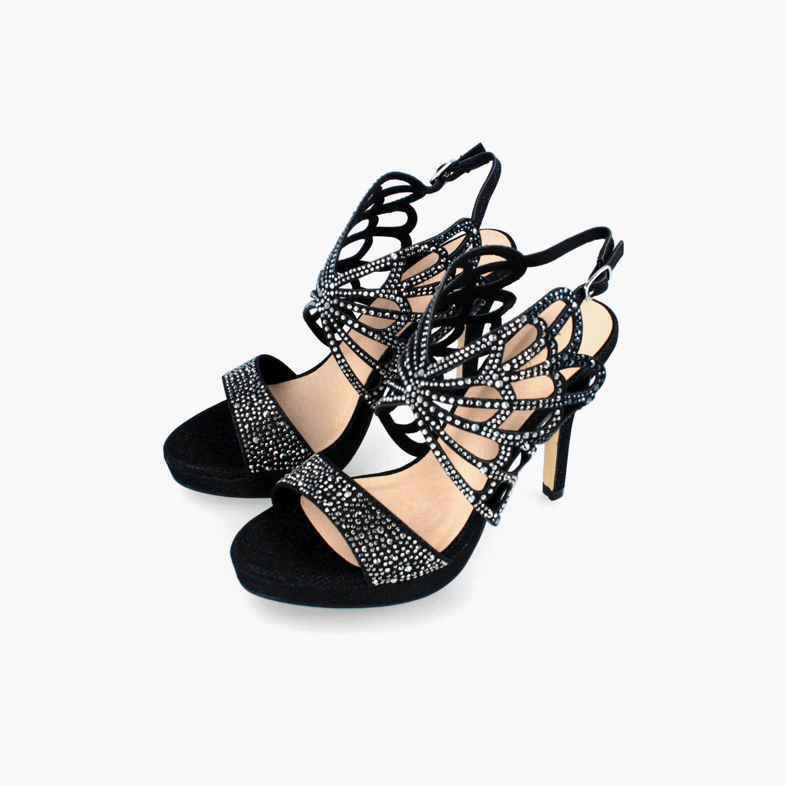 Menbur Women's Woven Stiletto Heels with Rhinestone Accent | 21246-women-shoes-heels-image-2
