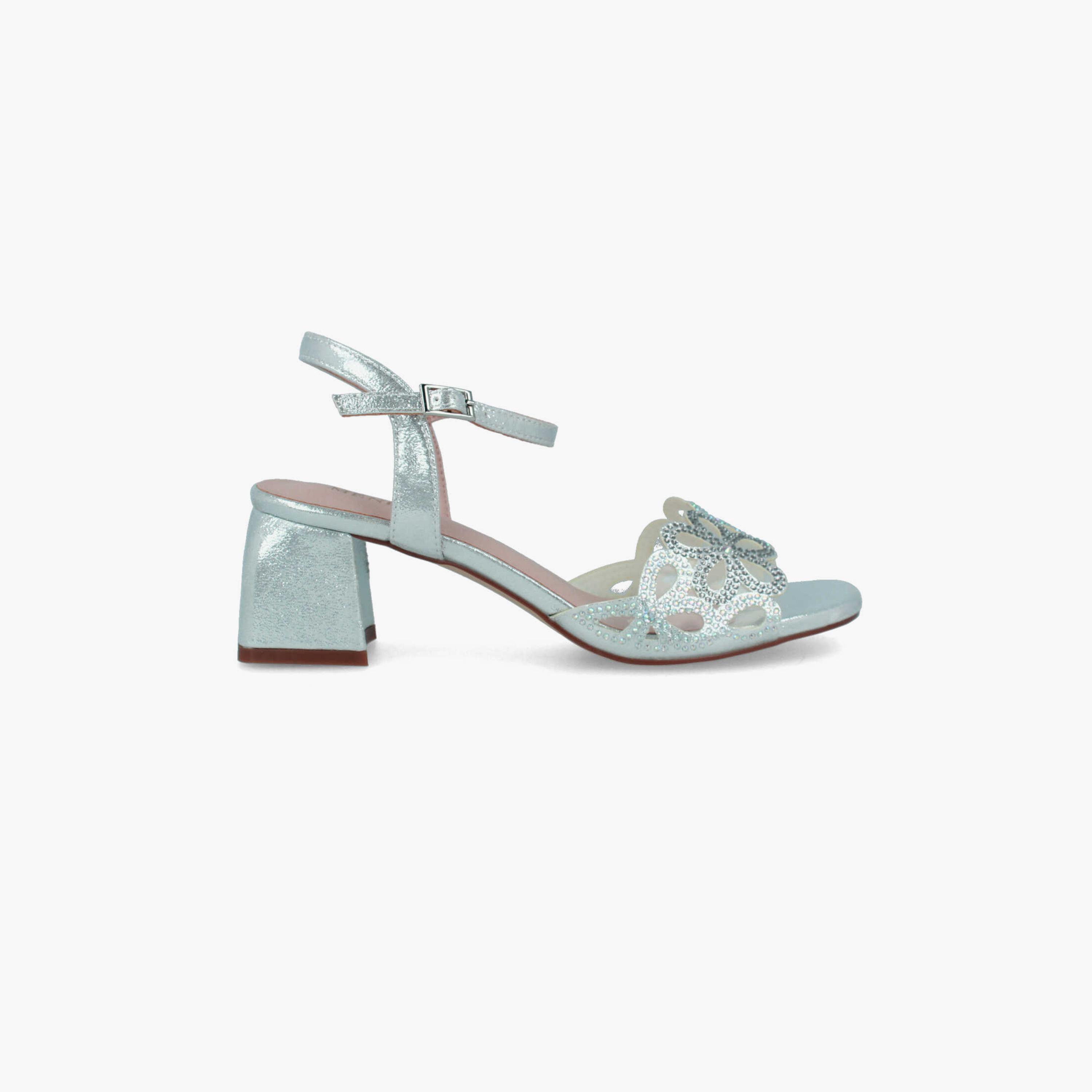 Menbur Women's Metallic Block Heels with Rhinestone Accent | 21249-women-shoes-heels-image-1