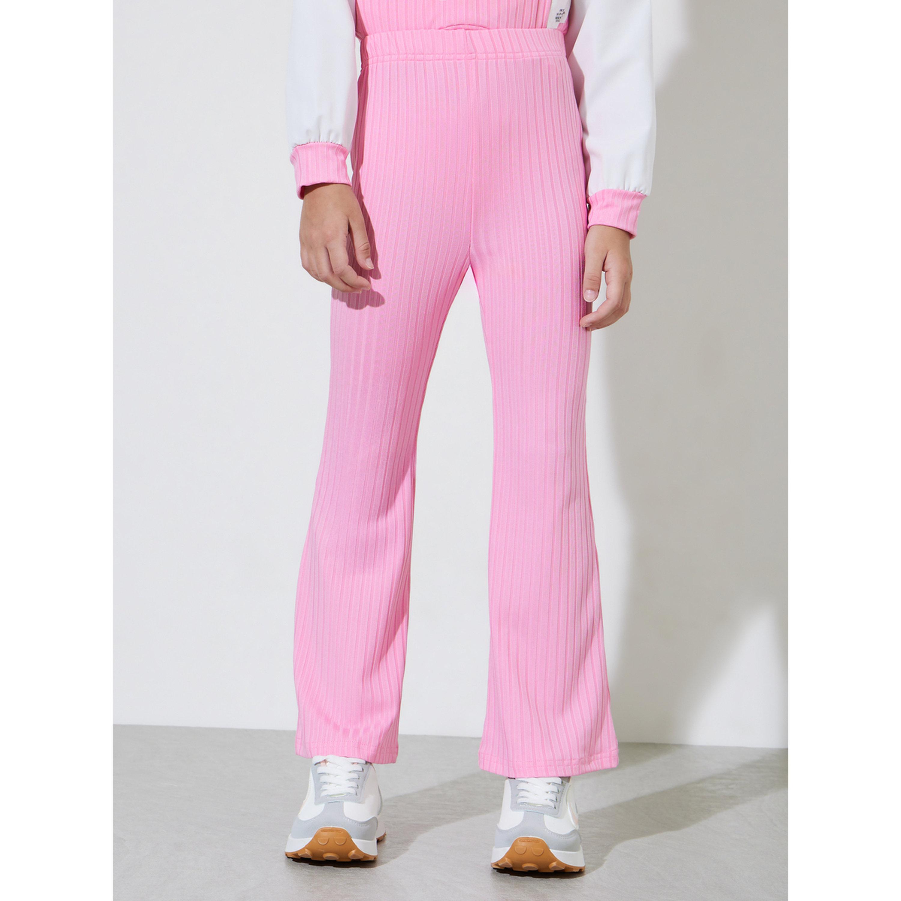 مجموعة من بنطال واسع وبلوزة مضلعة بنمط كتل الالوان للبنات-girls-clothing-setsandcoords-image-5