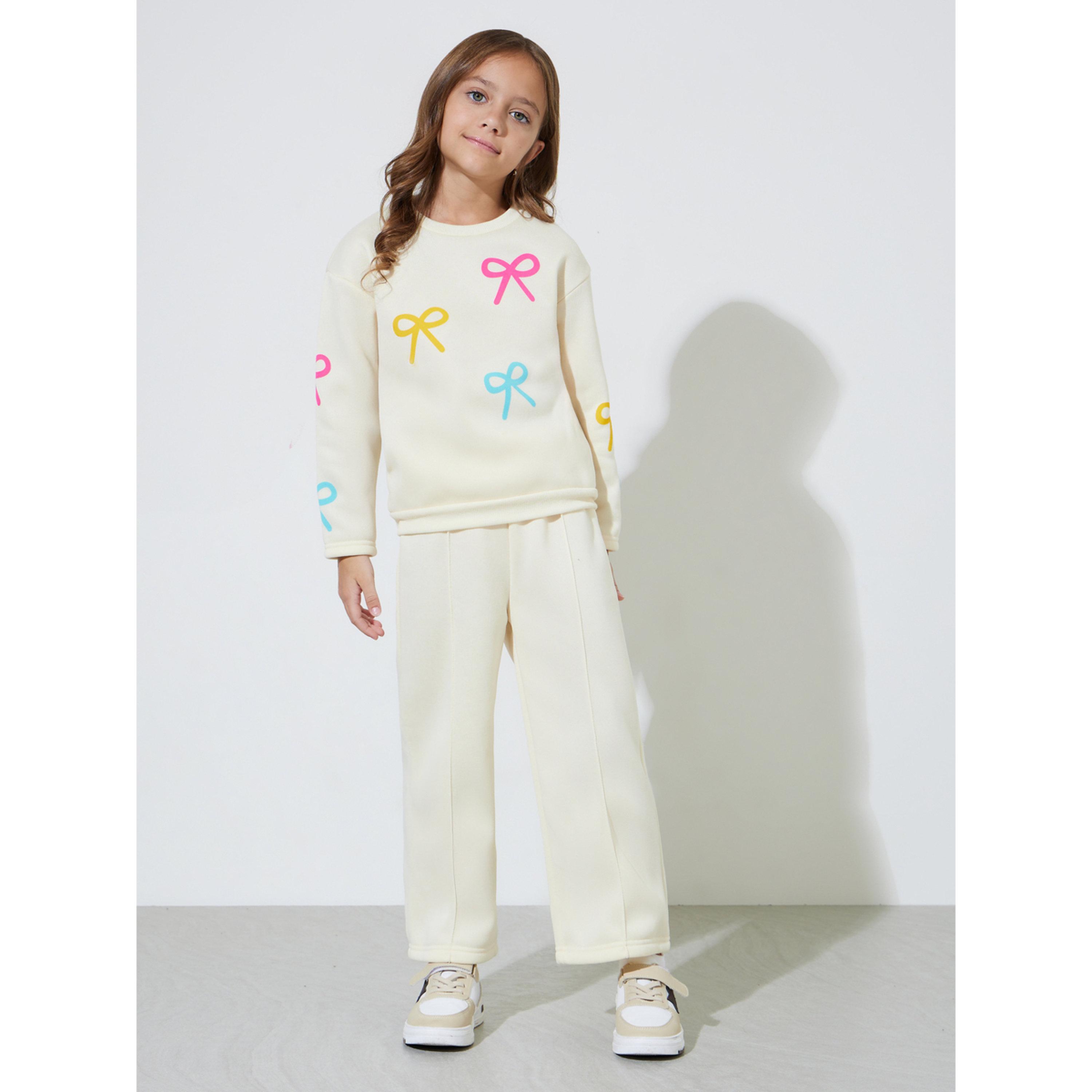 مجموعة من جوغر سادة مع سويت شيرت بطبعة فيونكات للبنات-girls-clothing-setsandcoords-image-1