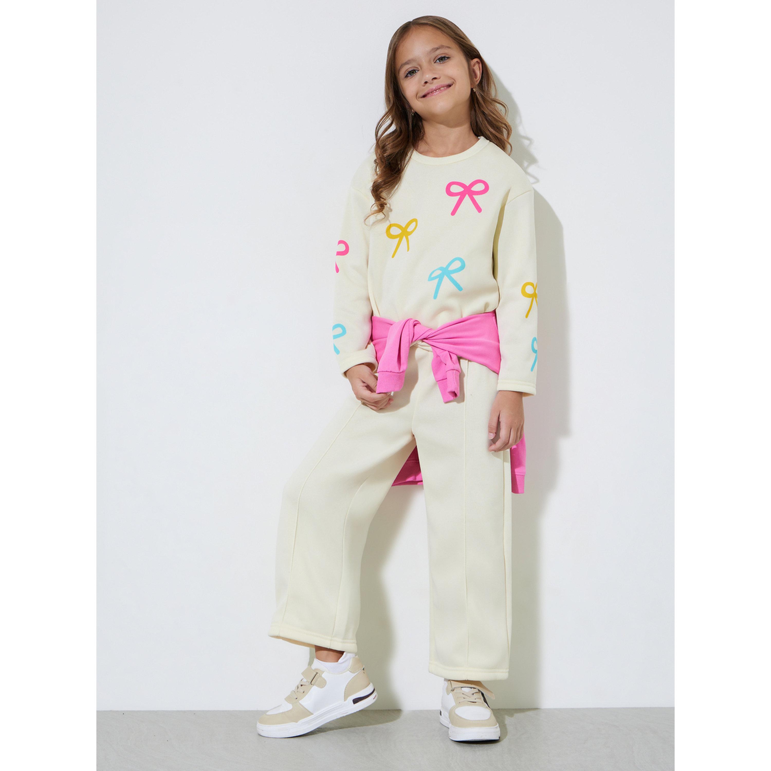 مجموعة من جوغر سادة مع سويت شيرت بطبعة فيونكات للبنات-girls-clothing-setsandcoords-image-3