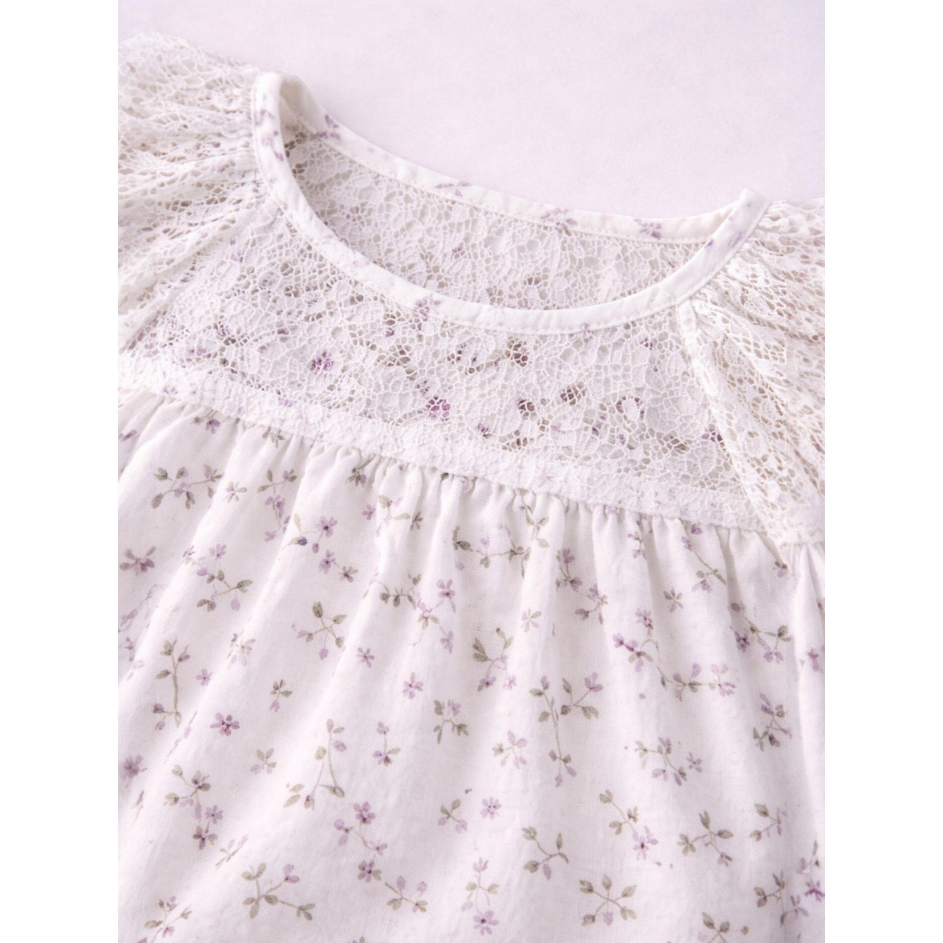 مجموعة من رومبير بتفاصيل دانتيل وطبعة زهور وشريط رأس وجوارب للرضع 3 قطع-girls-clothing-setsandcoords-image-8