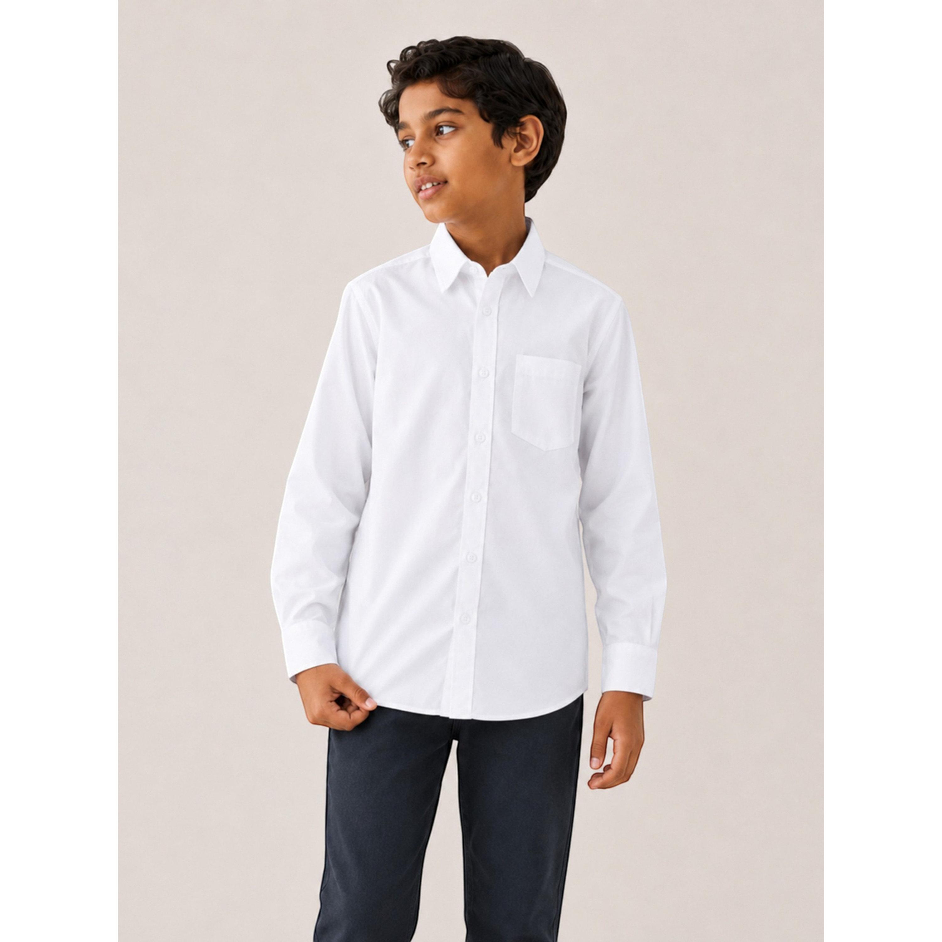 قميص بأكمام طويلة للأولاد باللون الأبيض-boys-clothing-schoolwear-shirts-image-1