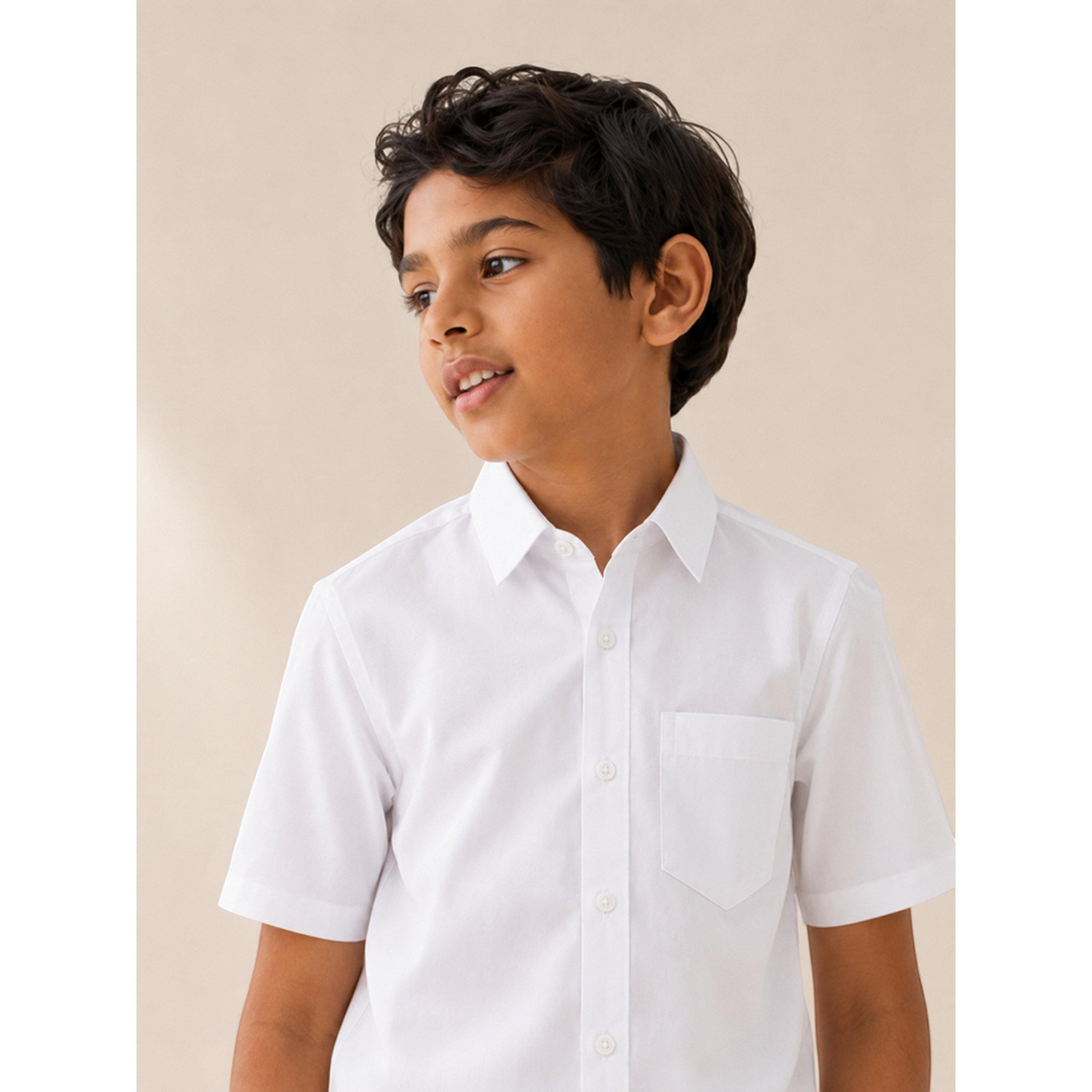 قميص مدرسي بأكمام قصيرة للأولاد باللون الأبيض-boys-clothing-schoolwear-shirts-image-5