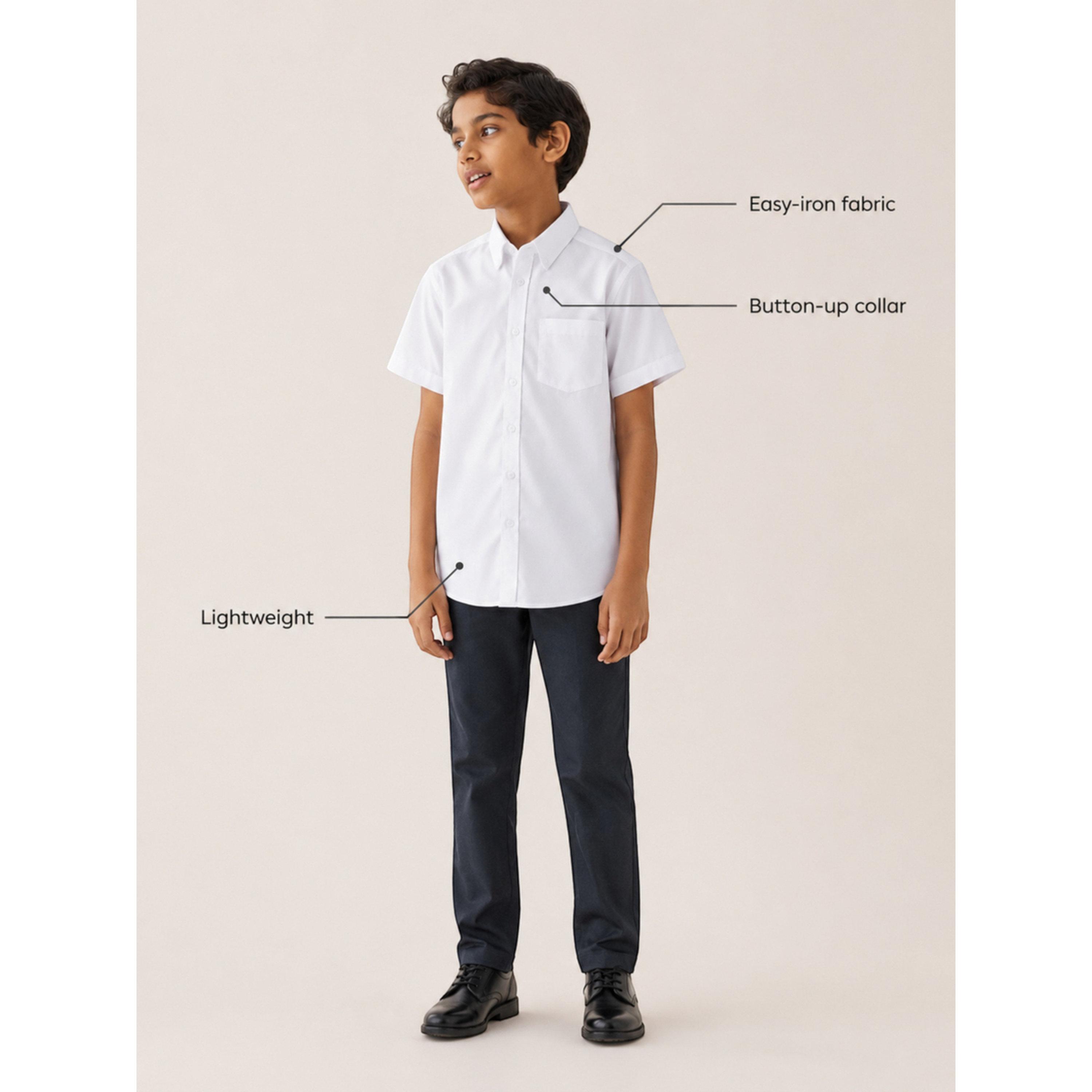 قميص بياقة وأكمام قصيرة للأولاد باللون الأبيض-boys-clothing-schoolwear-shirts-image-2