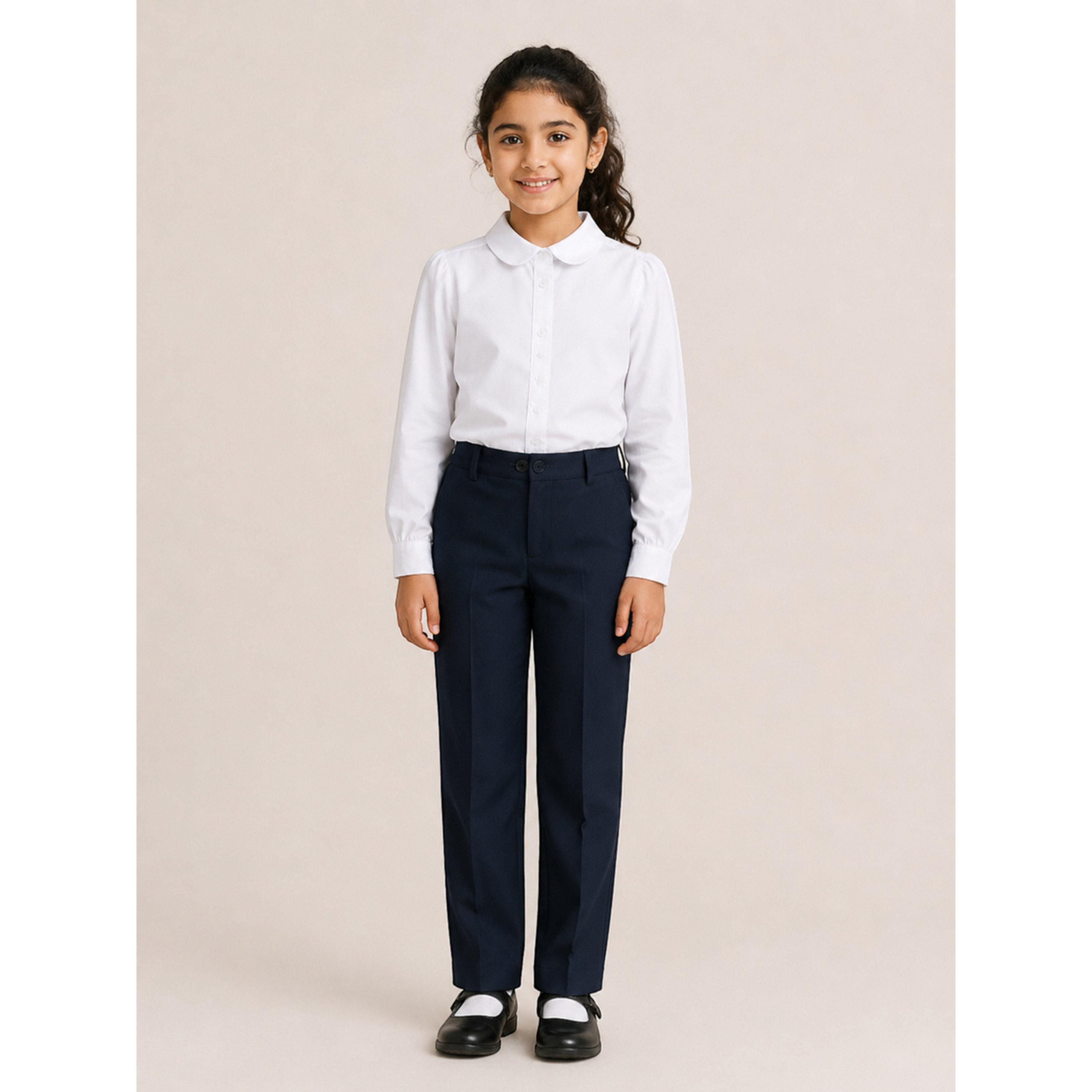 قميص مدرسي بأكمام طويلة للبنات باللون الأبيض-girls-clothing-blousesandshirts-image-2