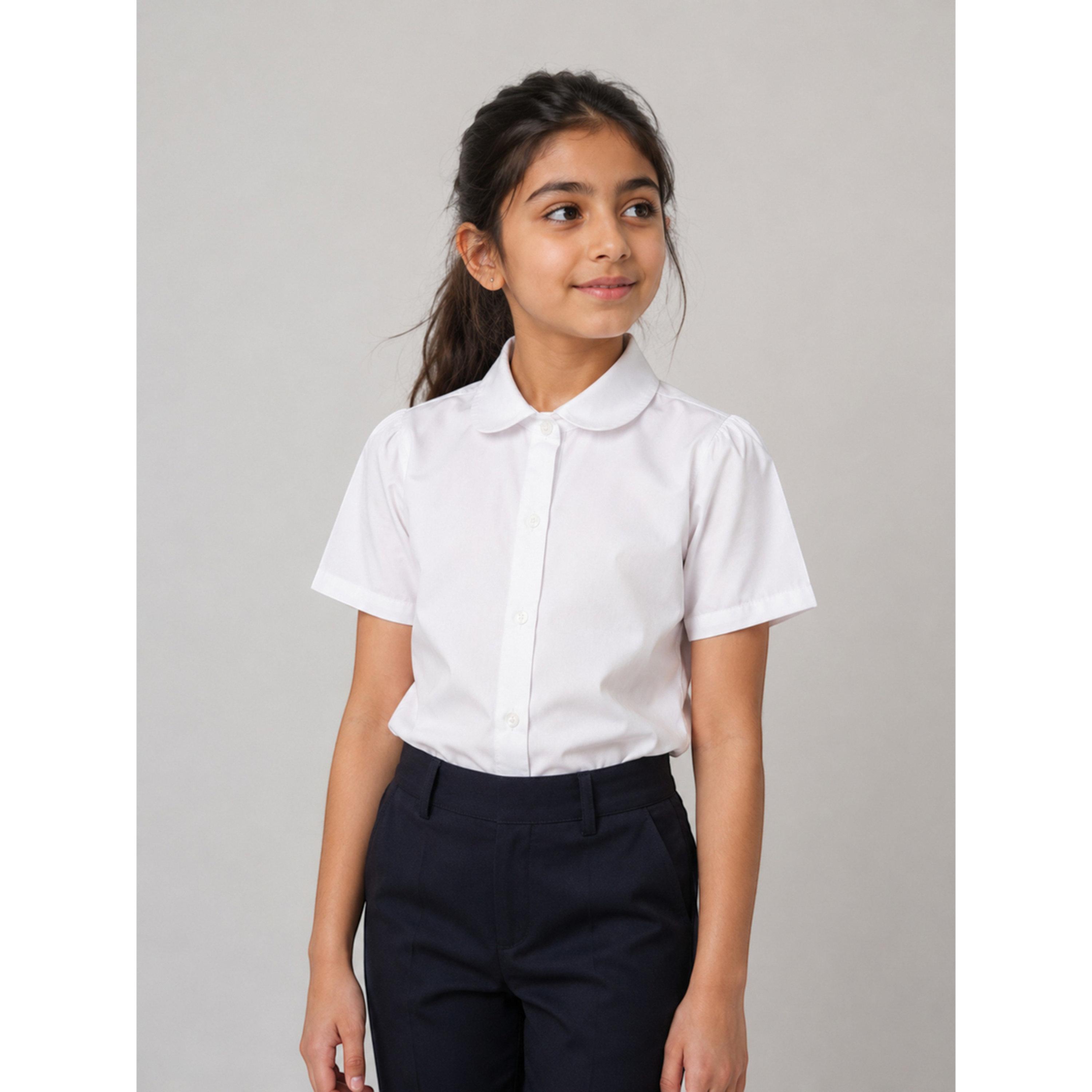 قميص مدرسي بأكمام قصيرة للبنات باللون الأبيض-girls-clothing-blousesandshirts-image-1