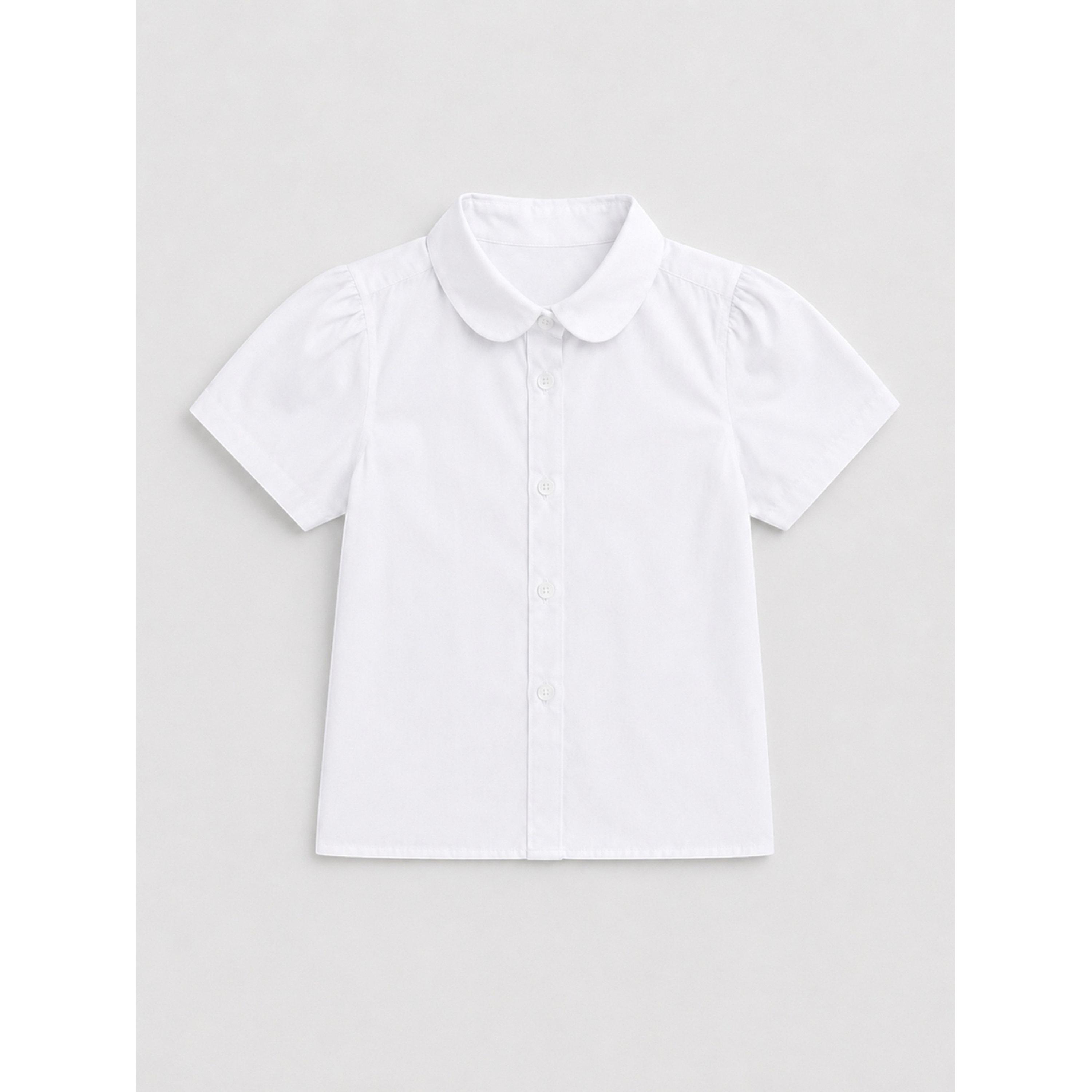 قميص مدرسي بأكمام قصيرة للبنات باللون الأبيض-girls-clothing-blousesandshirts-image-2