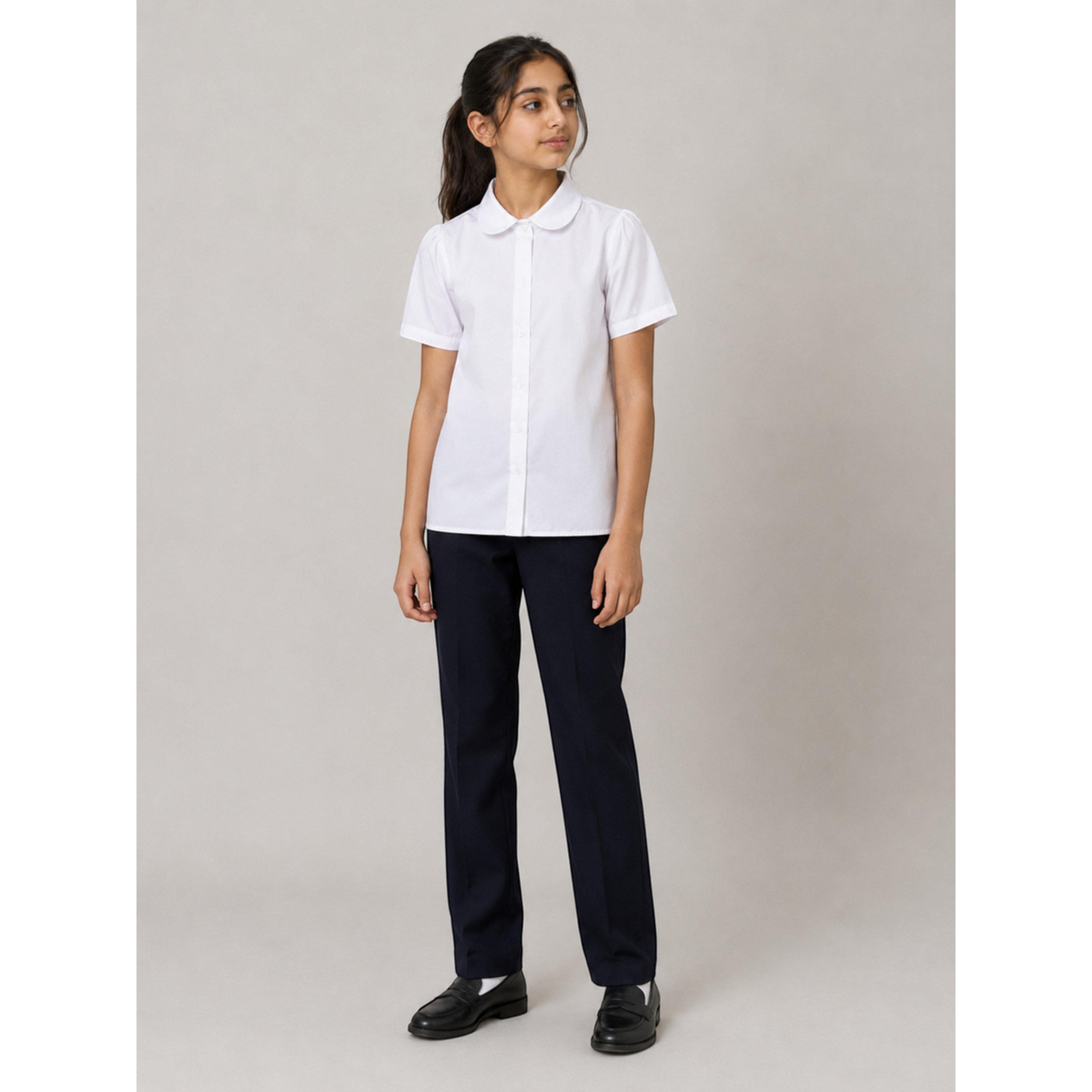 قميص مدرسي بأكمام قصيرة للبنات باللون الأبيض-girls-clothing-blousesandshirts-image-2