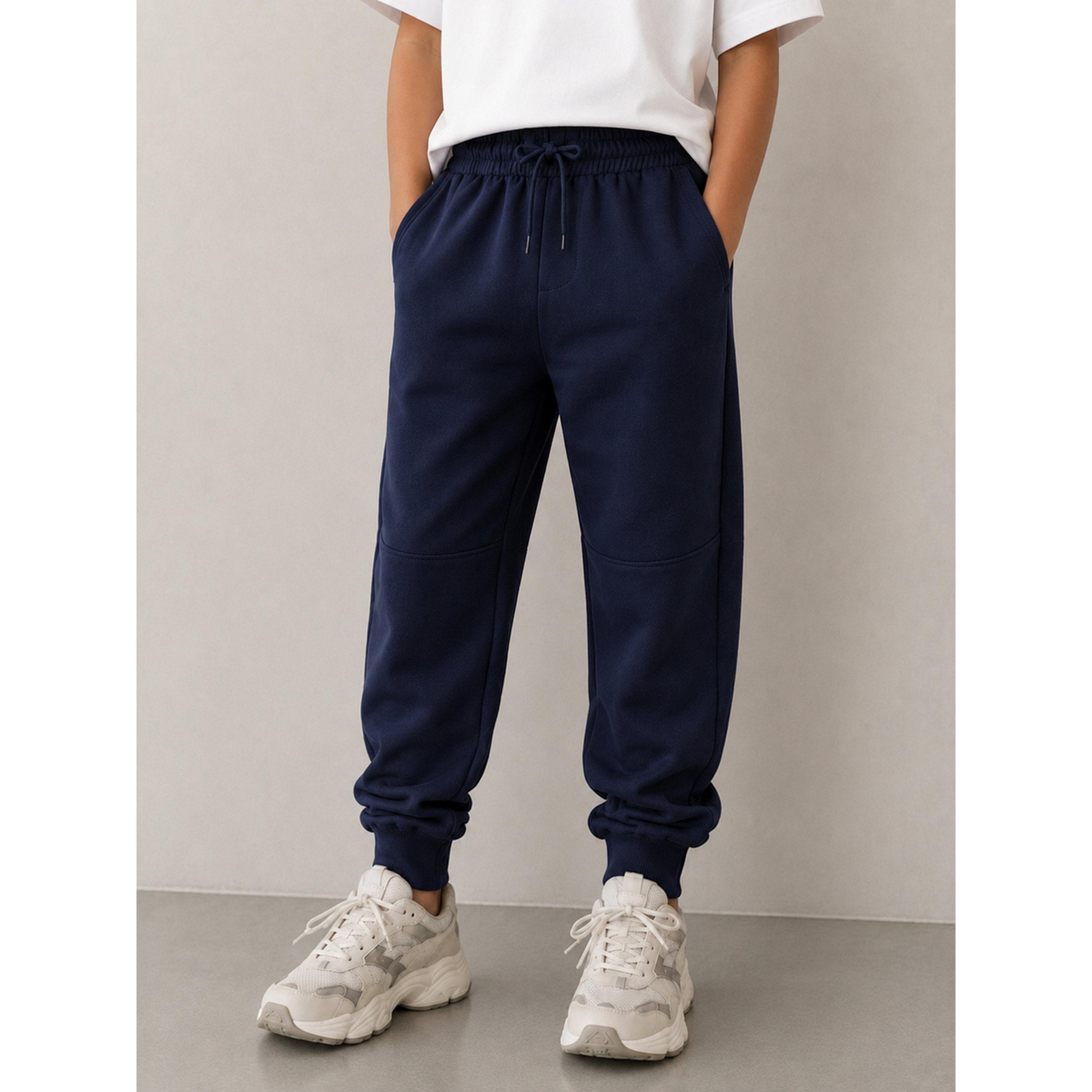 جوغر بقصة مريحة ورباط للأولاد باللون الكحلي-boys-clothing-bottoms-joggersandtrackpants-image-1