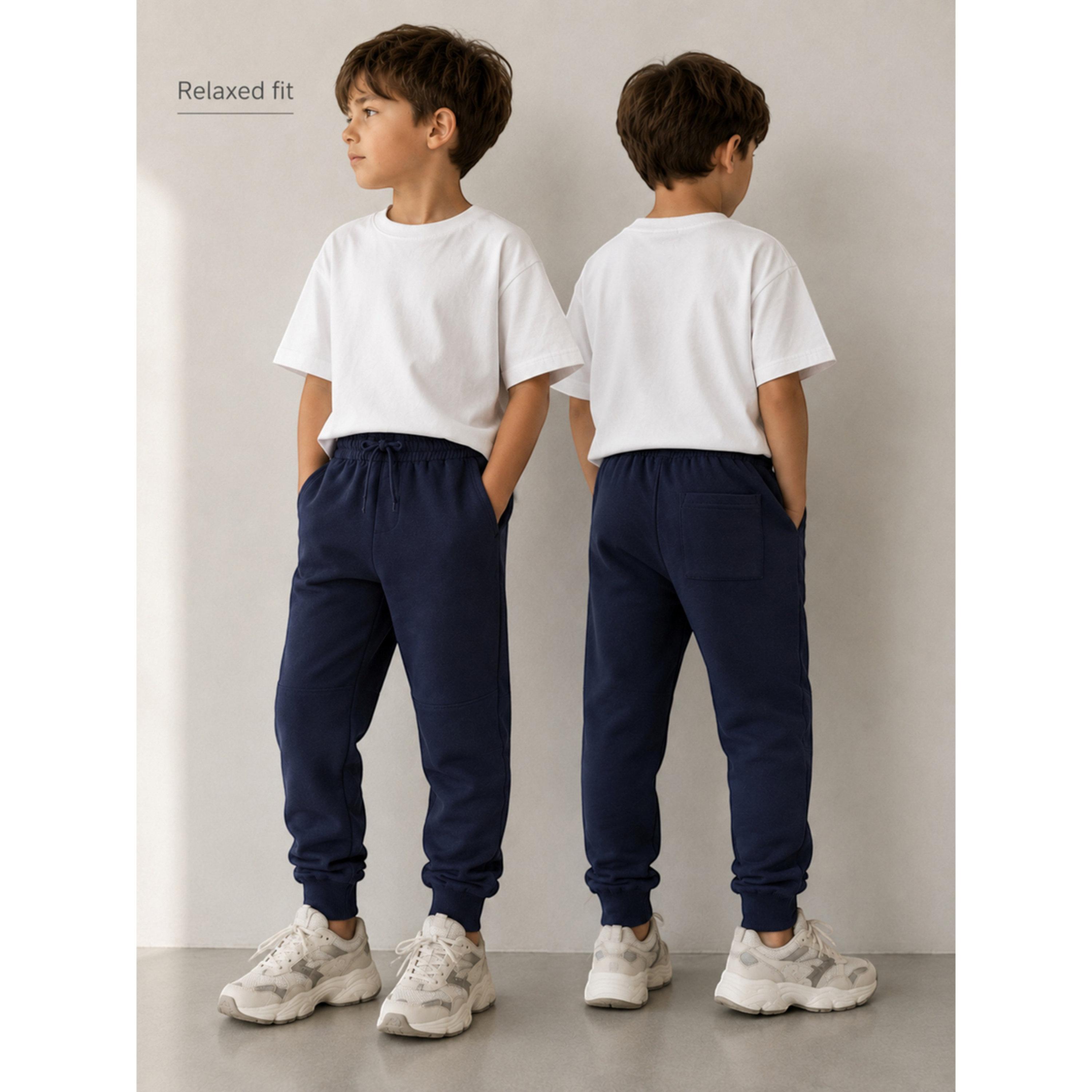 جوغر بقصة مريحة ورباط للأولاد باللون الكحلي-boys-clothing-bottoms-joggersandtrackpants-image-2
