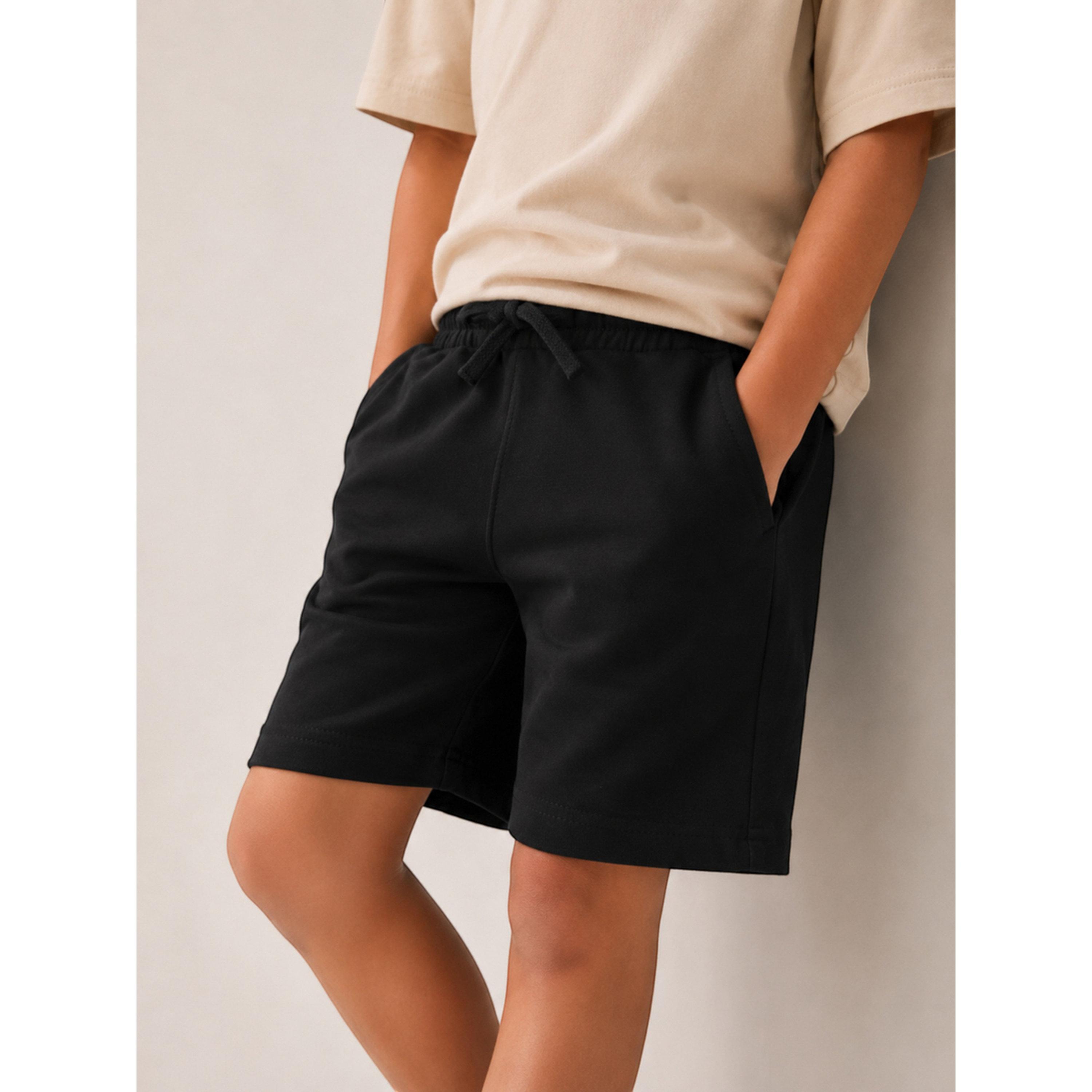 شورت قطن محبوك برباط للأطفال باللون الأسود-boys-clothing-bottoms-shorts-image-3