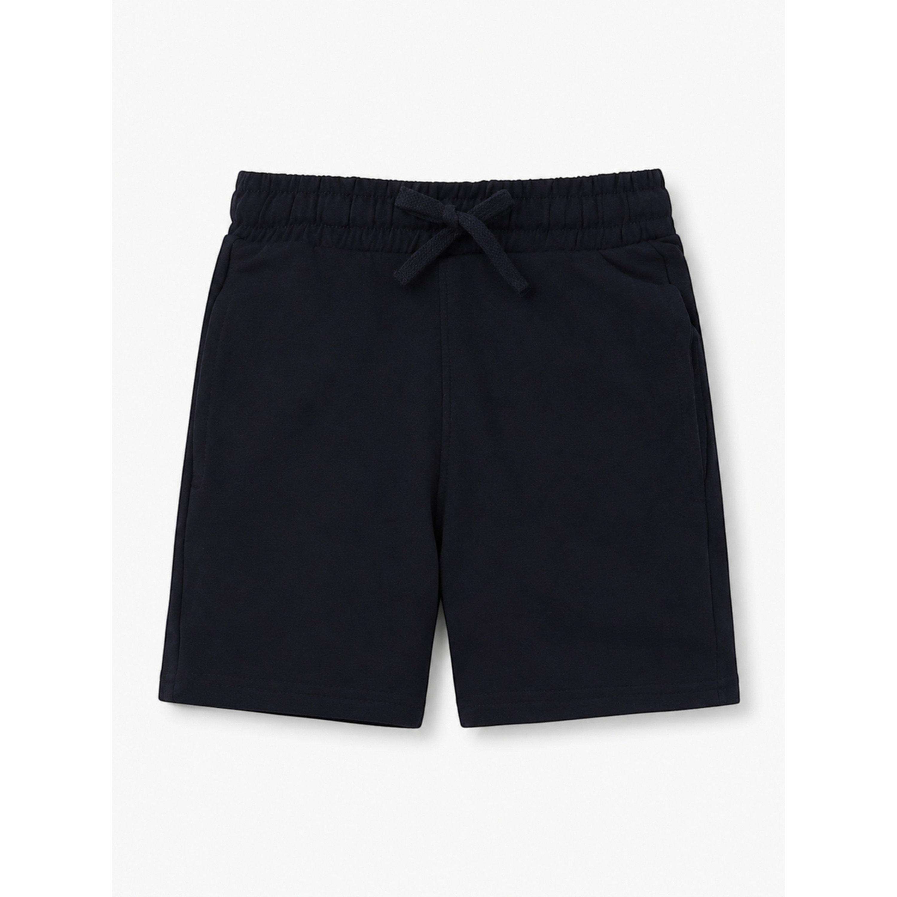 شورت قطن محبوك برباط للأطفال باللون الأسود-boys-clothing-bottoms-shorts-image-5