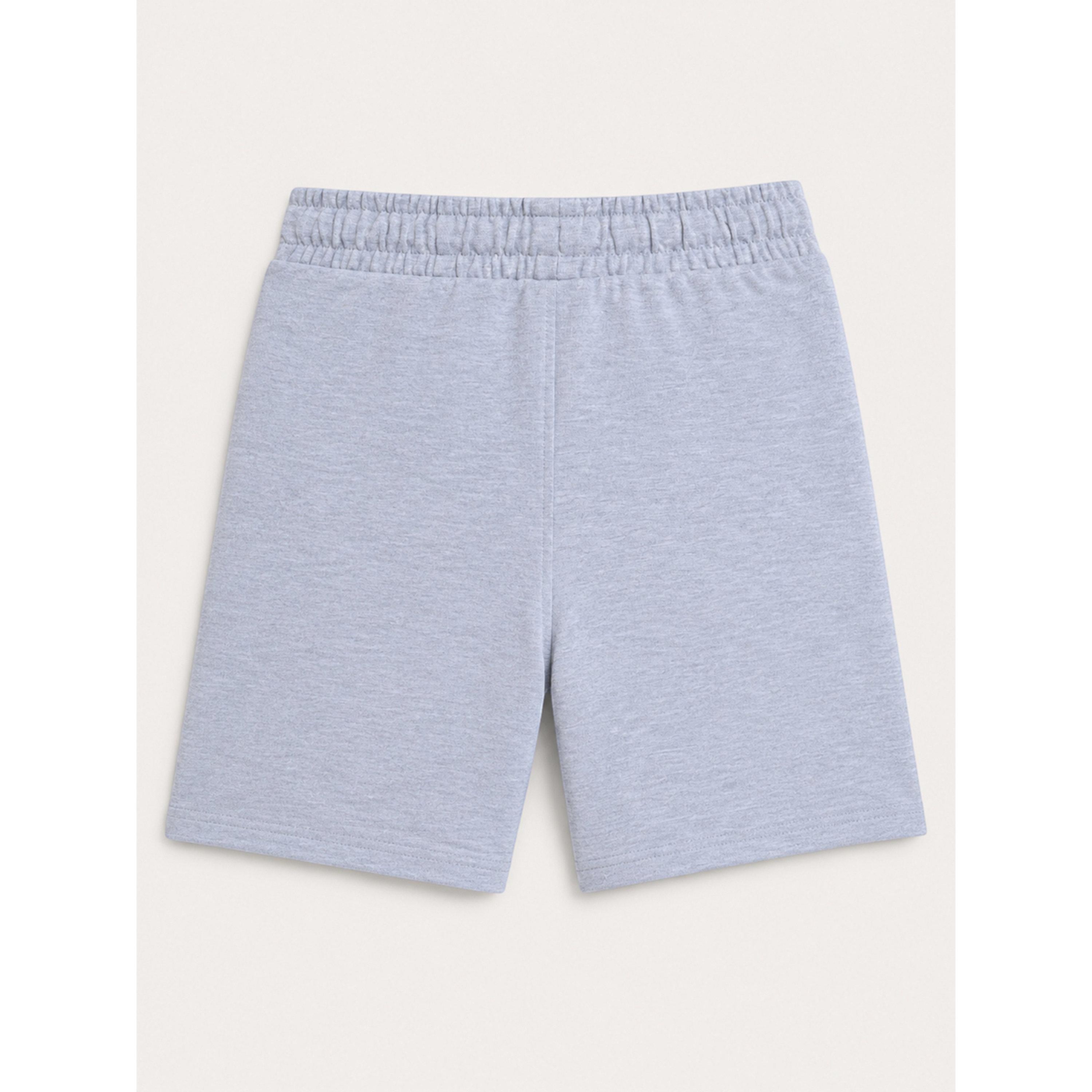 Victor and Jane X Styli Kids Grey Cotton Knitted Plain Drawstring Shorts-boys-clothing-bottoms-shorts-image-4