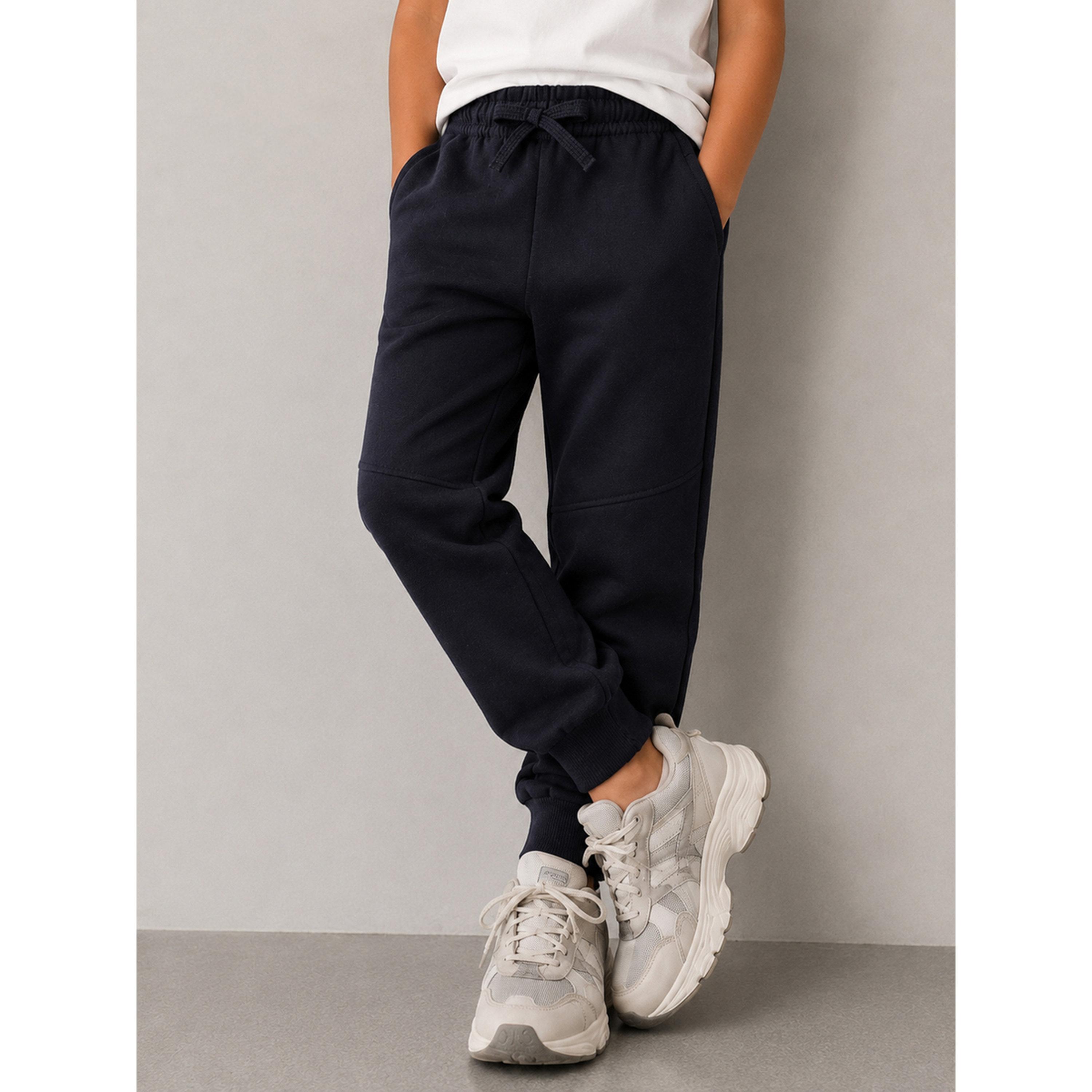جوغر بقصة مريحة ورباط للأطفال باللون الأسود-boys-clothing-bottoms-joggersandtrackpants-image-1