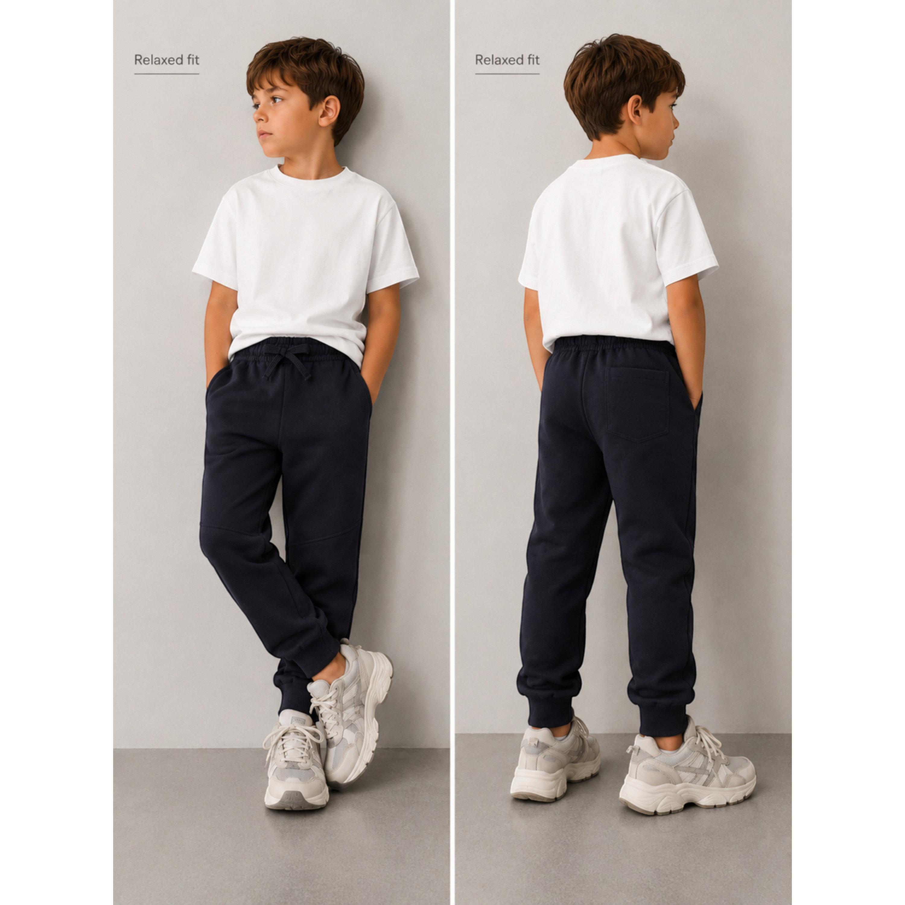 جوغر بقصة مريحة ورباط للأطفال باللون الأسود-boys-clothing-bottoms-joggersandtrackpants-image-2