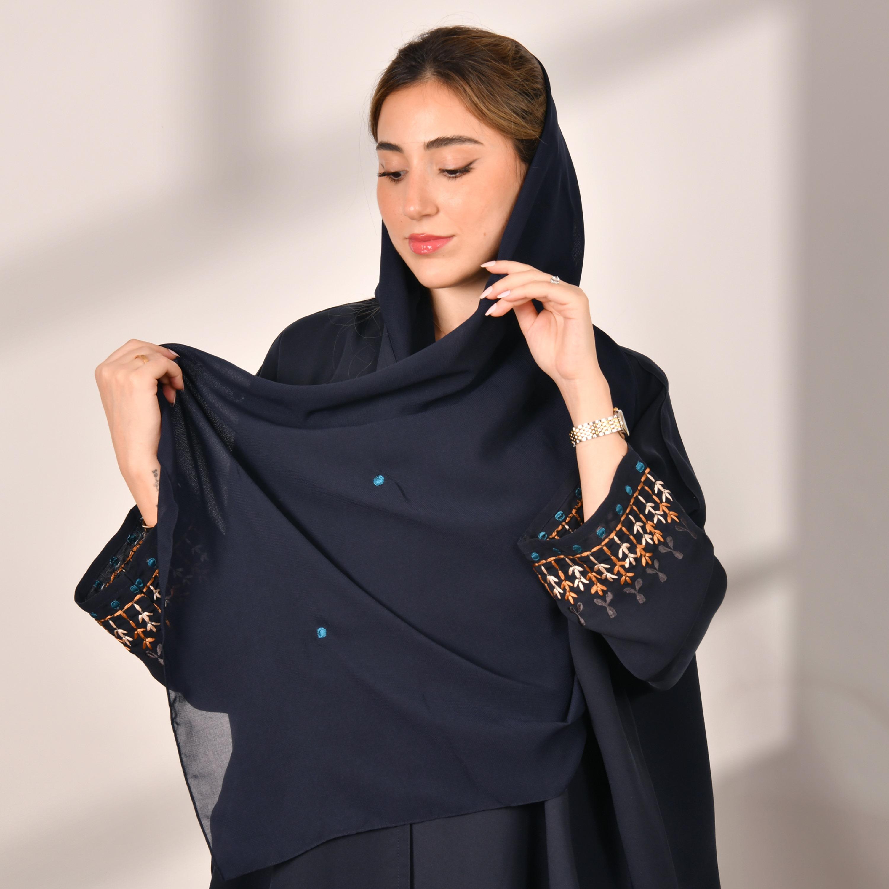 Hawraa Embroidered Abaya with Hijab-women-arabicclothing-abayas-image-3