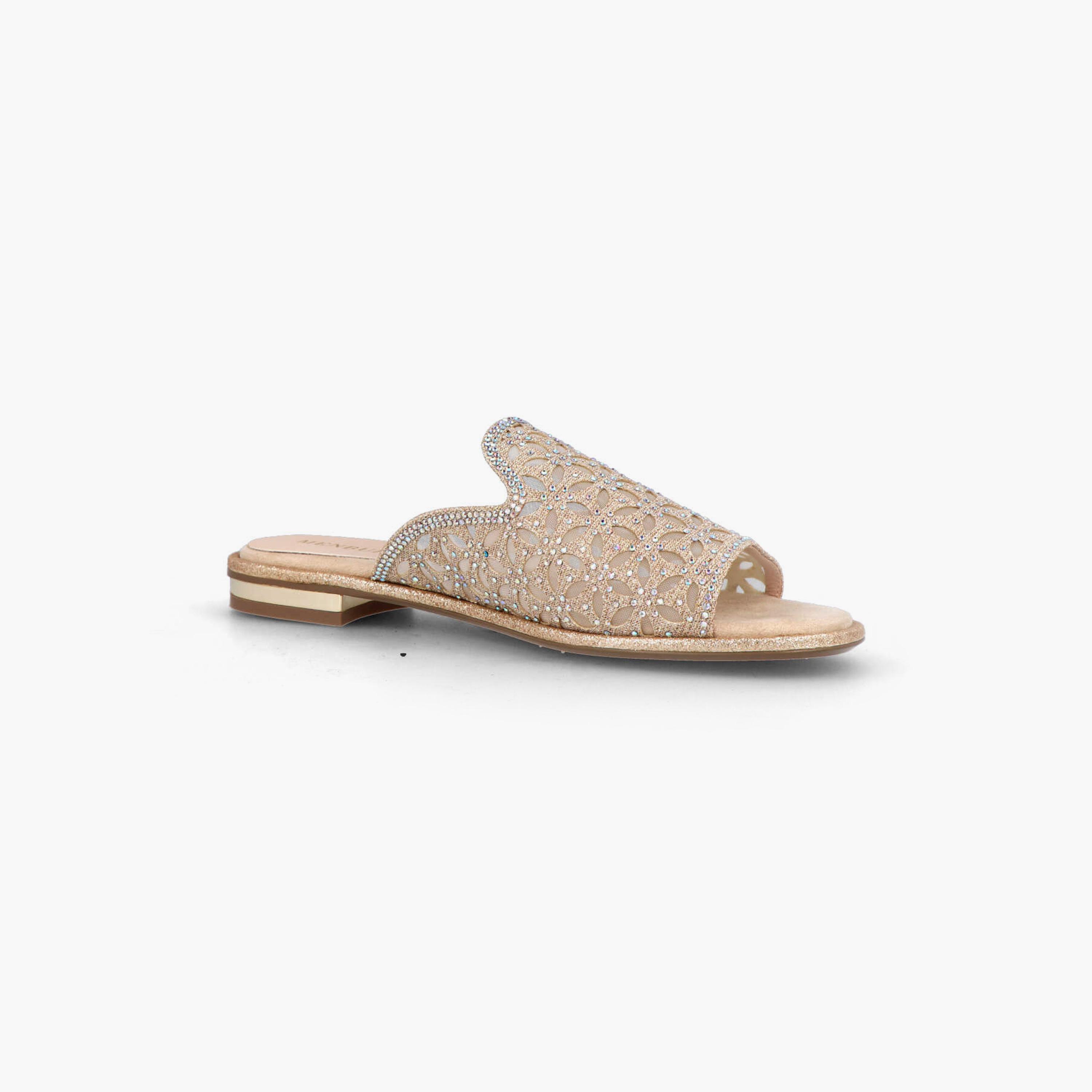 Menbur Women's Glitter Slide Sandals with Rhinestone Accent | 21325-women-shoes-sandals-flats-image-1