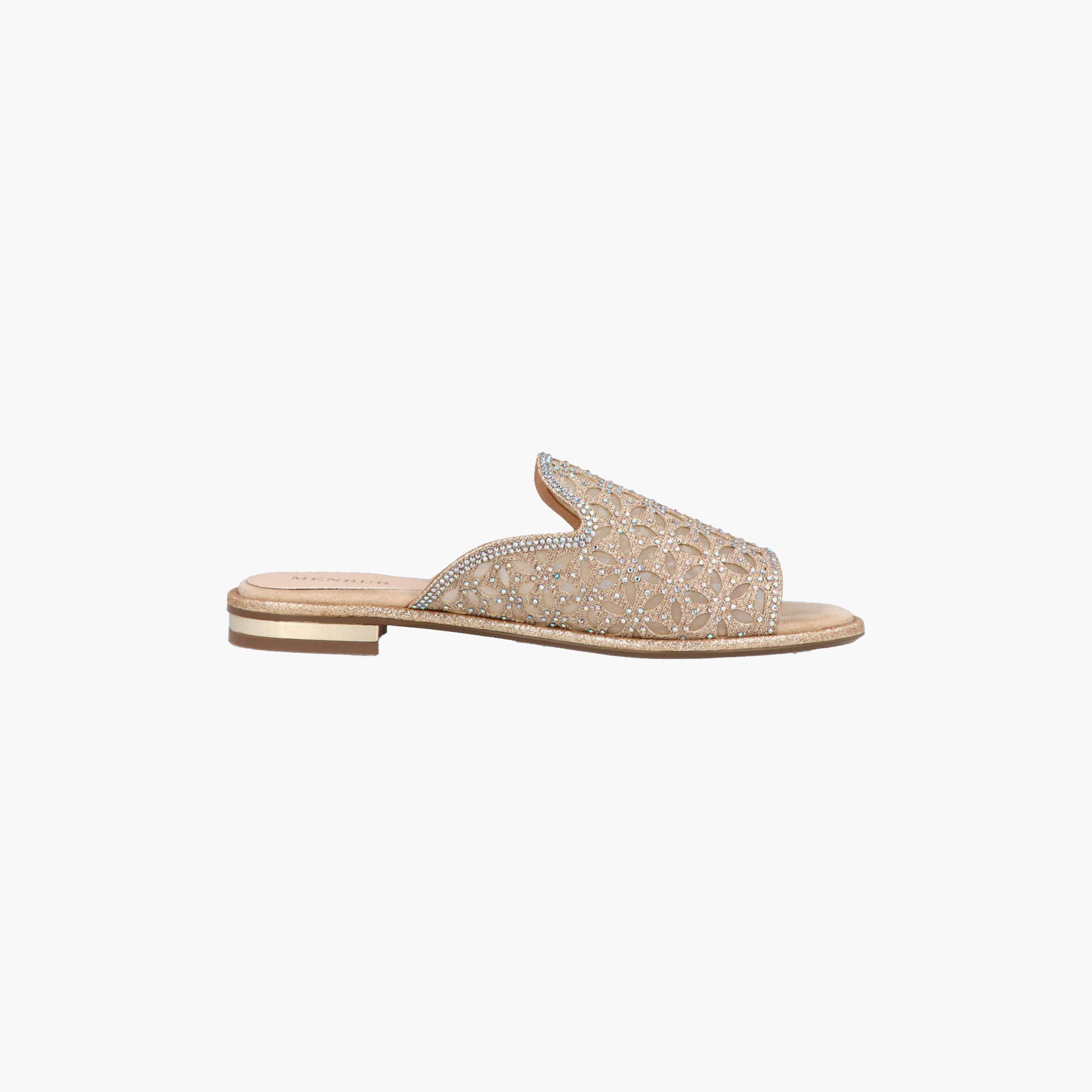 Menbur Women's Glitter Slide Sandals with Rhinestone Accent | 21325-women-shoes-sandals-flats-image-2