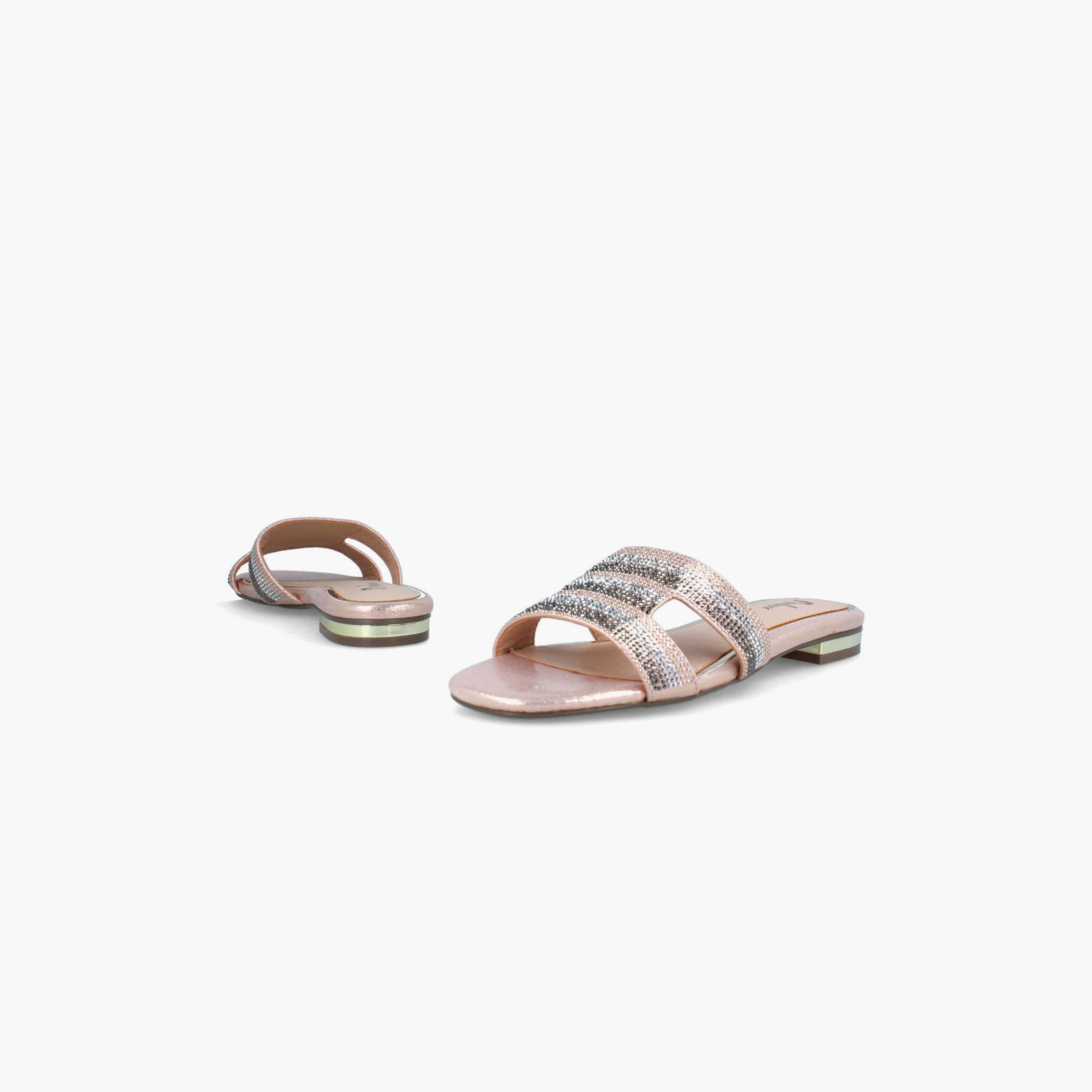 Menbur Women's Metallic Slide Sandals with Rhinestone Accent | 21326-women-shoes-sandals-flats-image-4