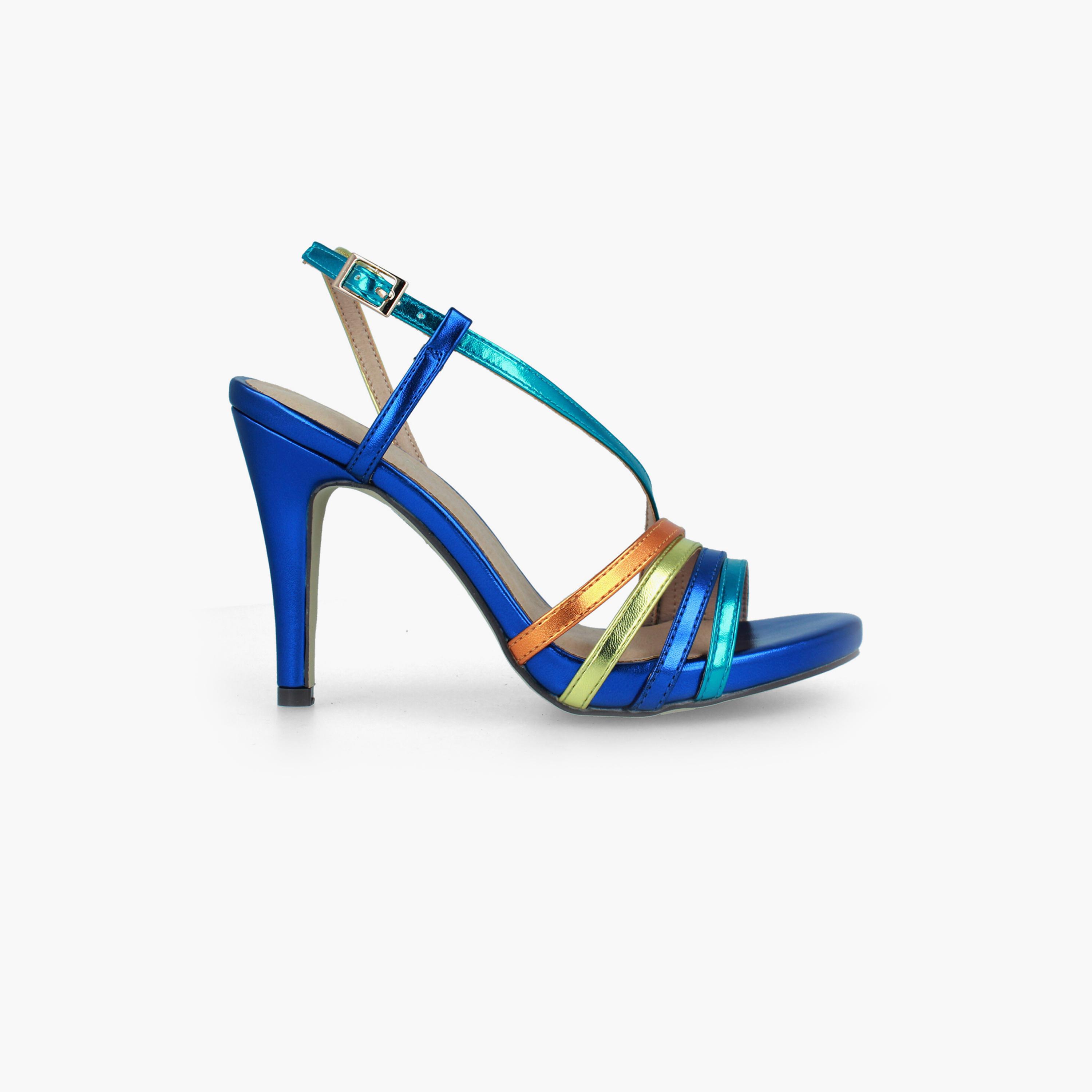 Menbur Women's Metallic Stiletto Heels with Strap | 21344-women-shoes-heels-image-1