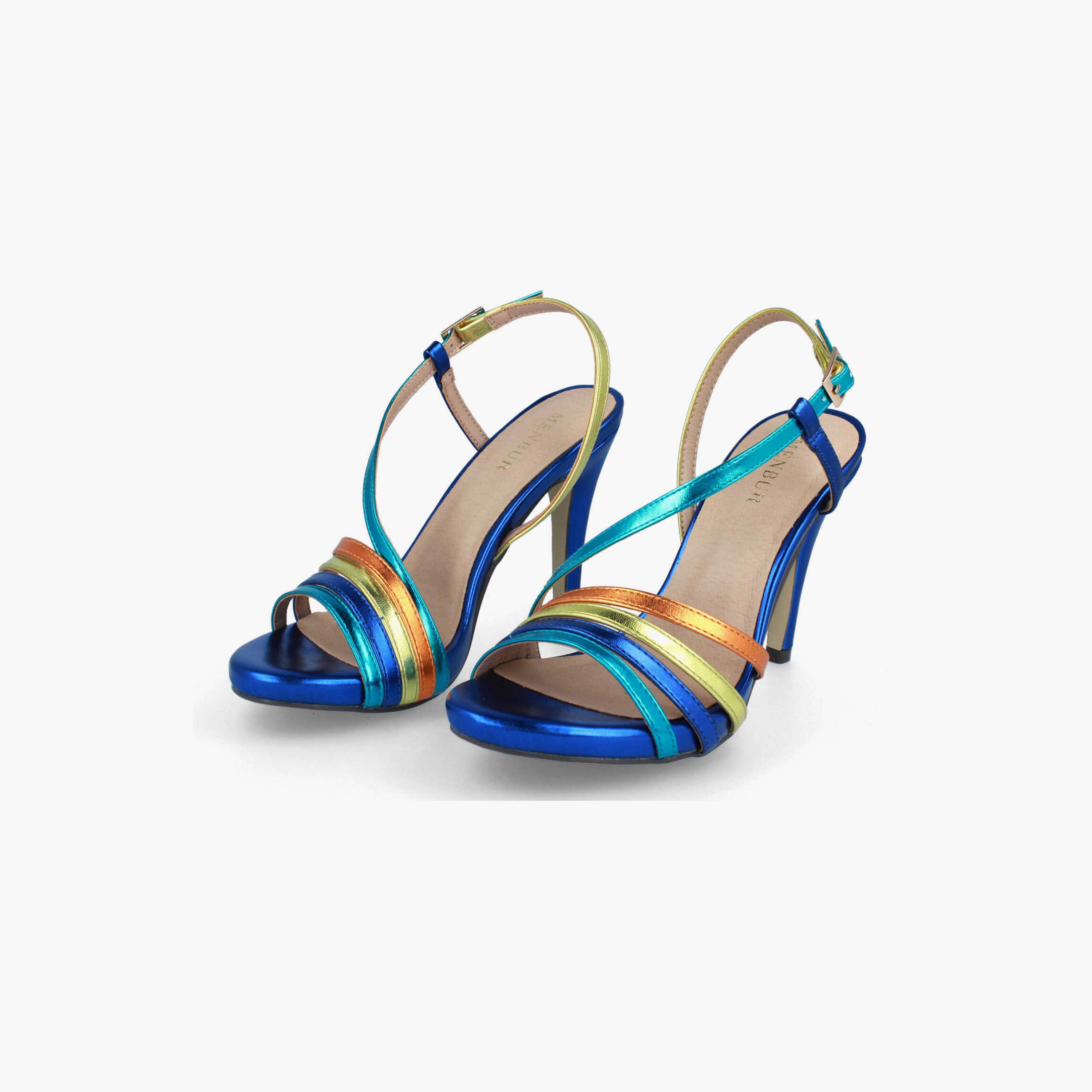 Menbur Women's Metallic Stiletto Heels with Strap | 21344-women-shoes-heels-image-3