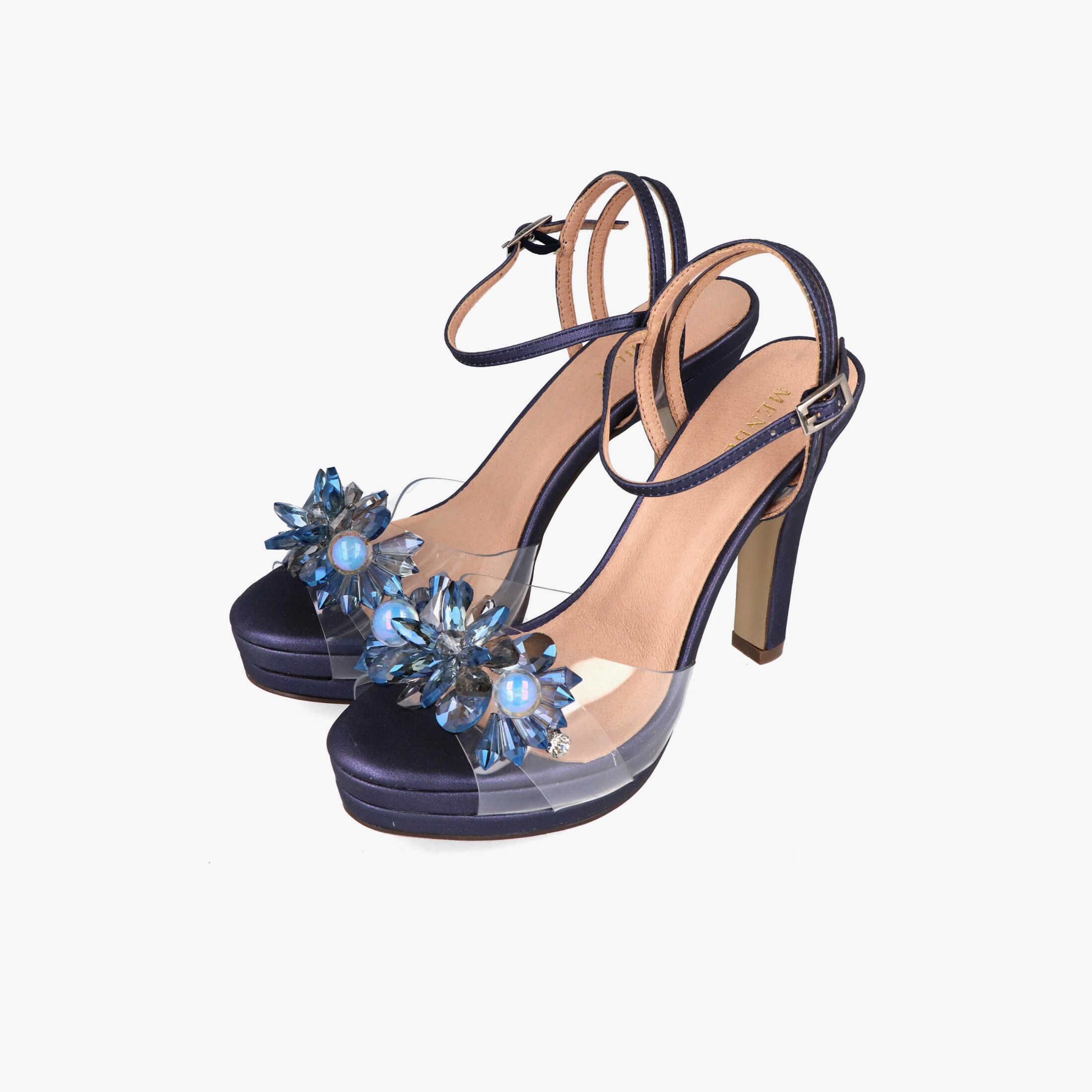 Menbur Women's Metallic Stiletto Heels with Embellishment | 21351-women-shoes-heels-image-2