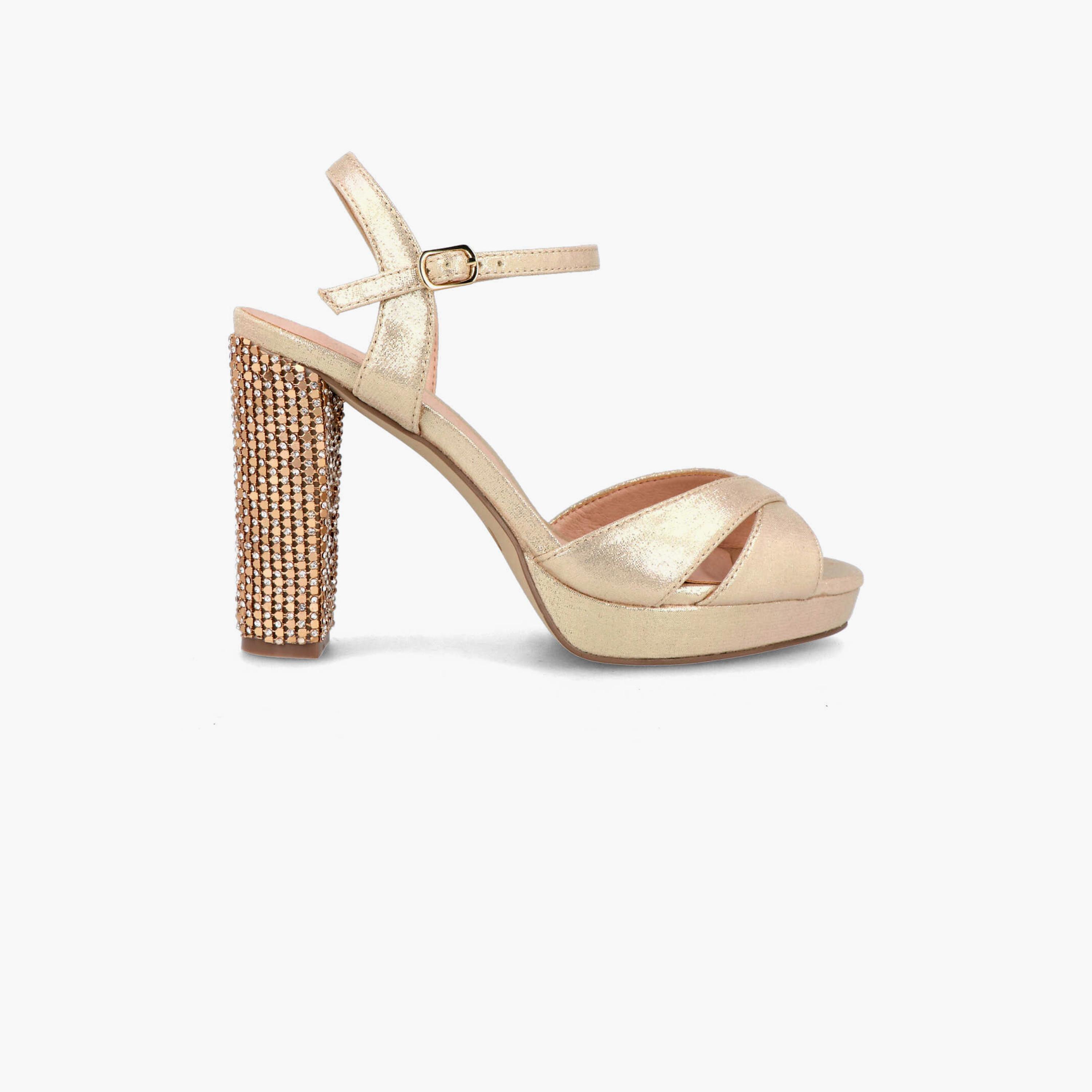 Menbur Women's Metallic Block Heels with Rhinestone Accent | 21366-women-shoes-heels-image-2