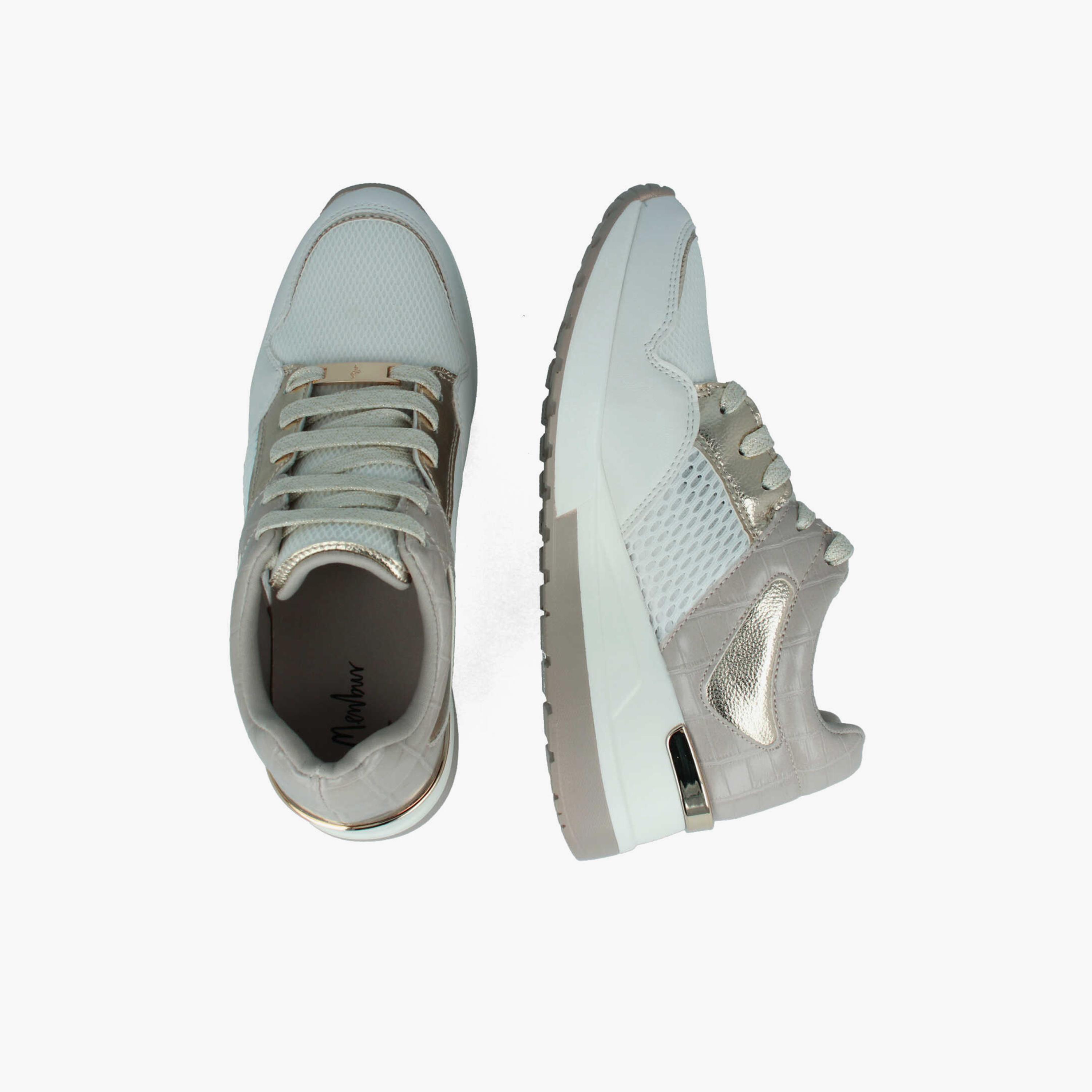 Menbur Women's Reptile Print Low Ankle Sneakers with Metallic design | 21370-women-shoes-sneakers-image-2