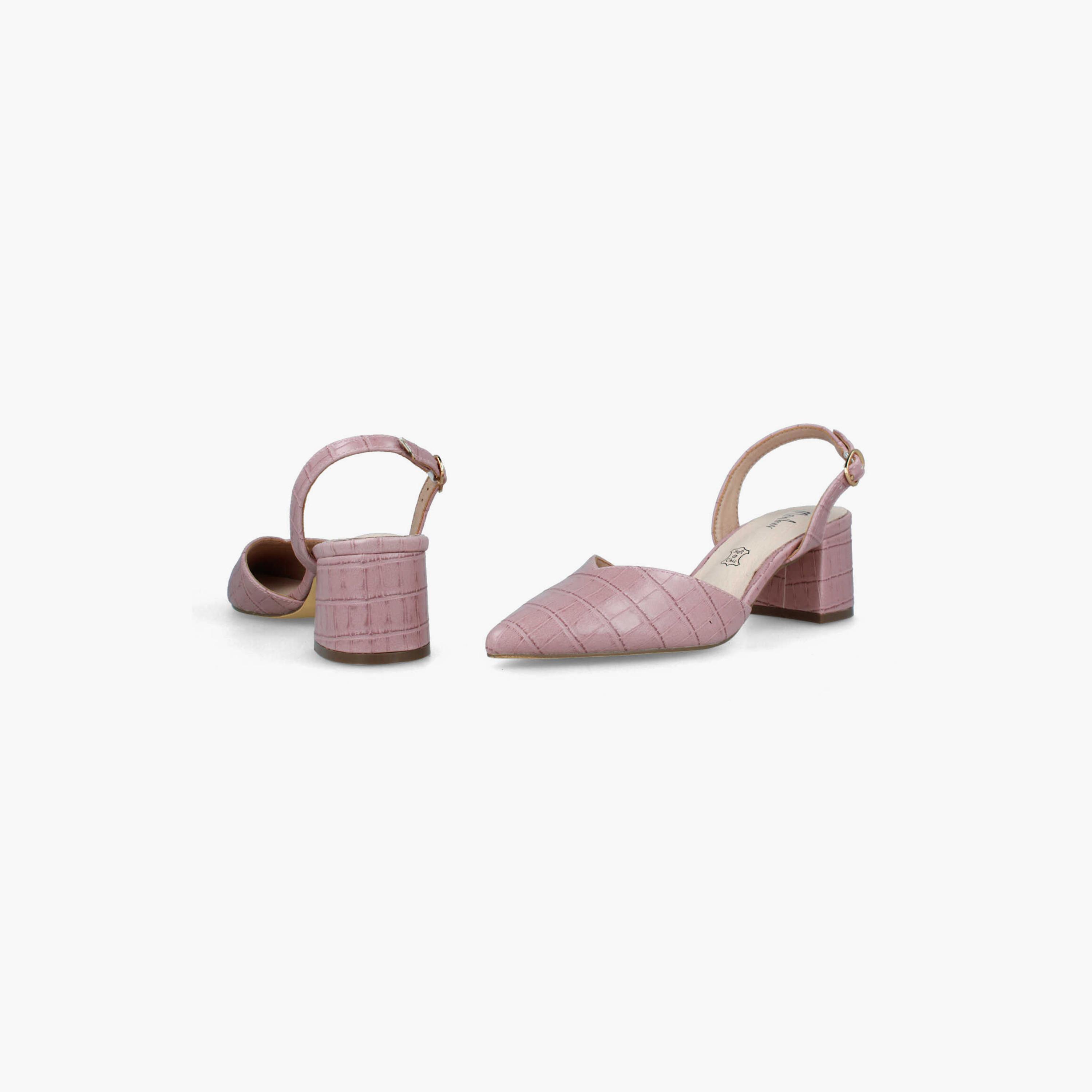 Menbur Women's Reptile Print Block Heels With Pointed Toe | 21396-women-shoes-heels-image-4