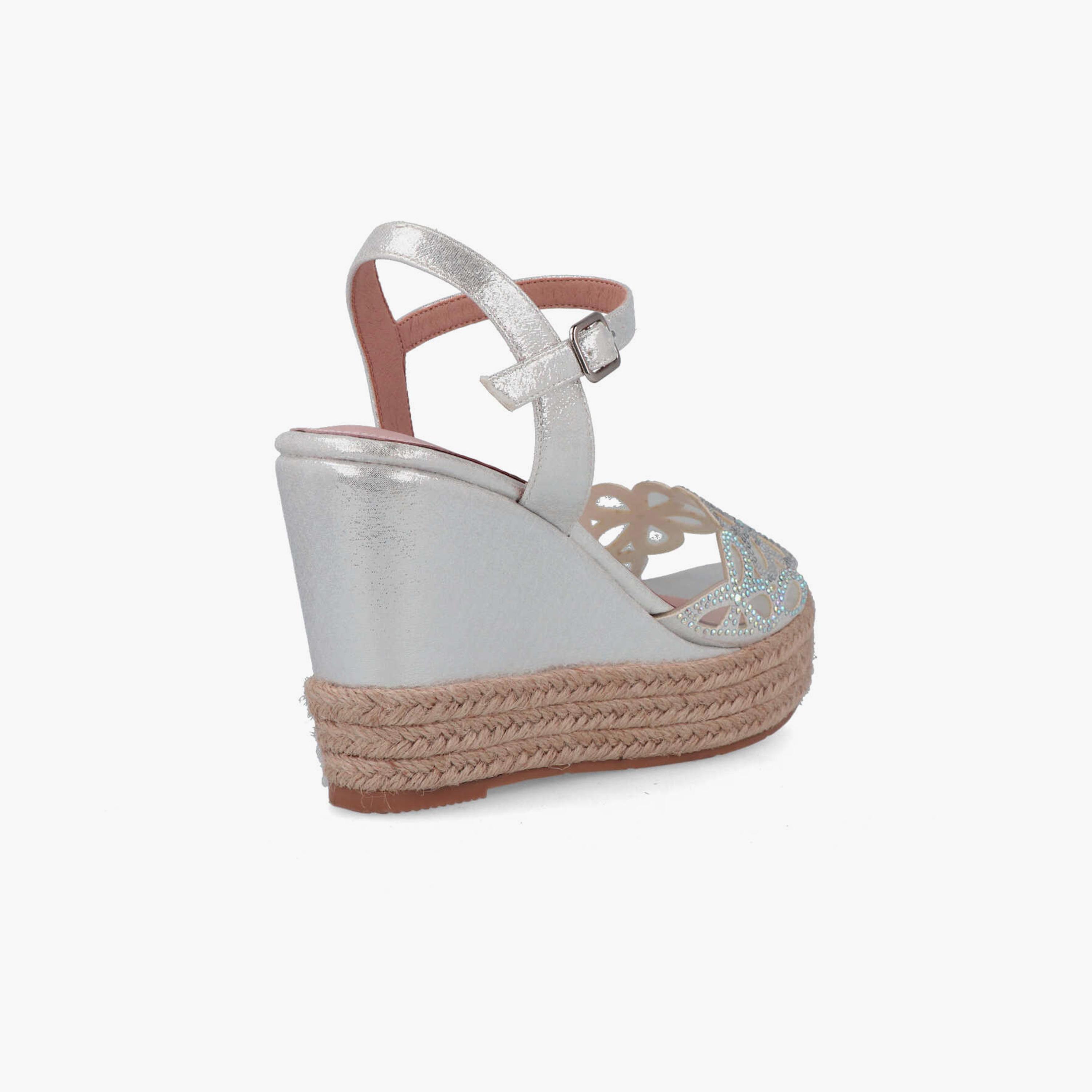Menbur Women's Metallic Wedges with Rhinestone Accent | 21426-women-shoes-heels-image-3