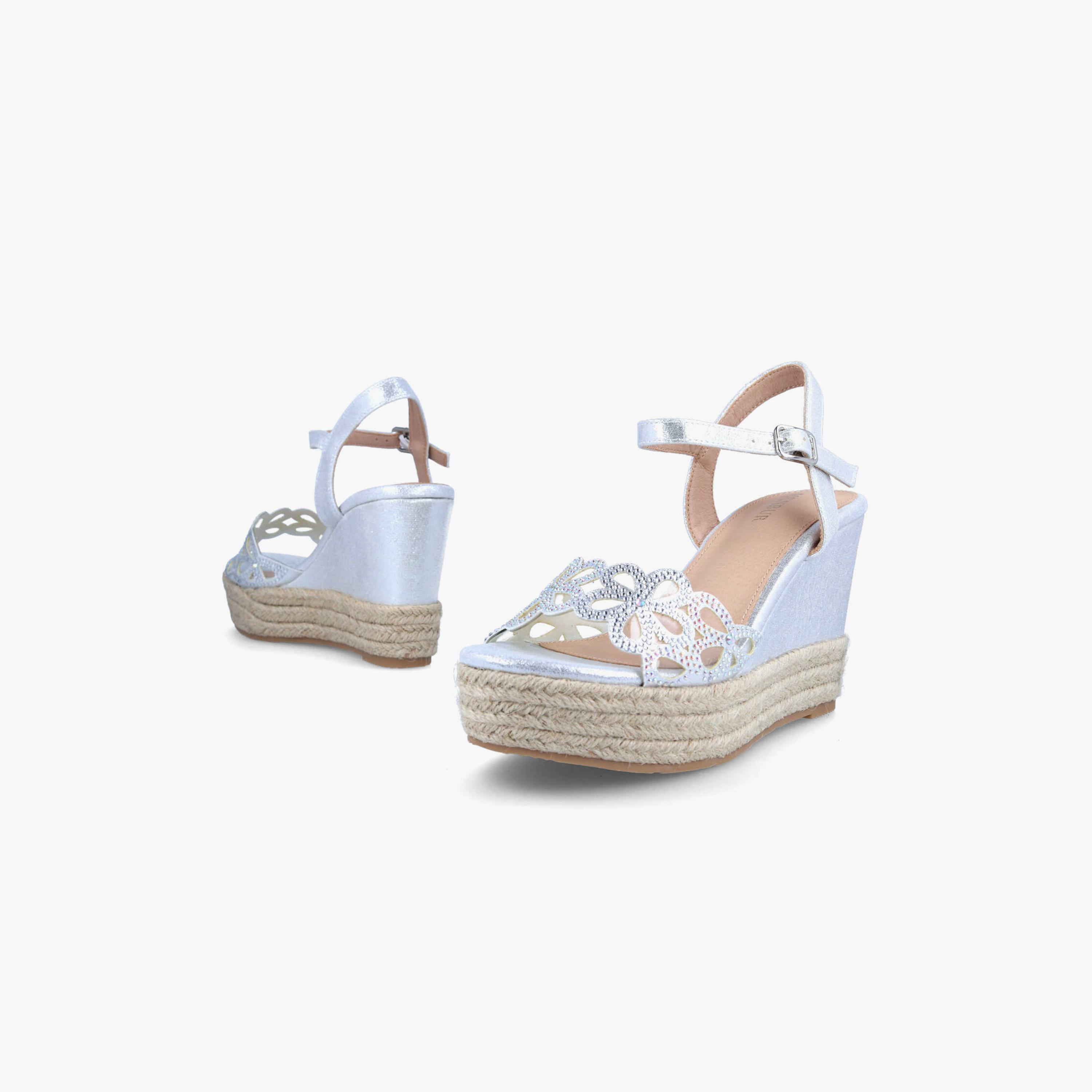 Menbur Women's Metallic Wedges with Rhinestone Accent | 21426-women-shoes-heels-image-4