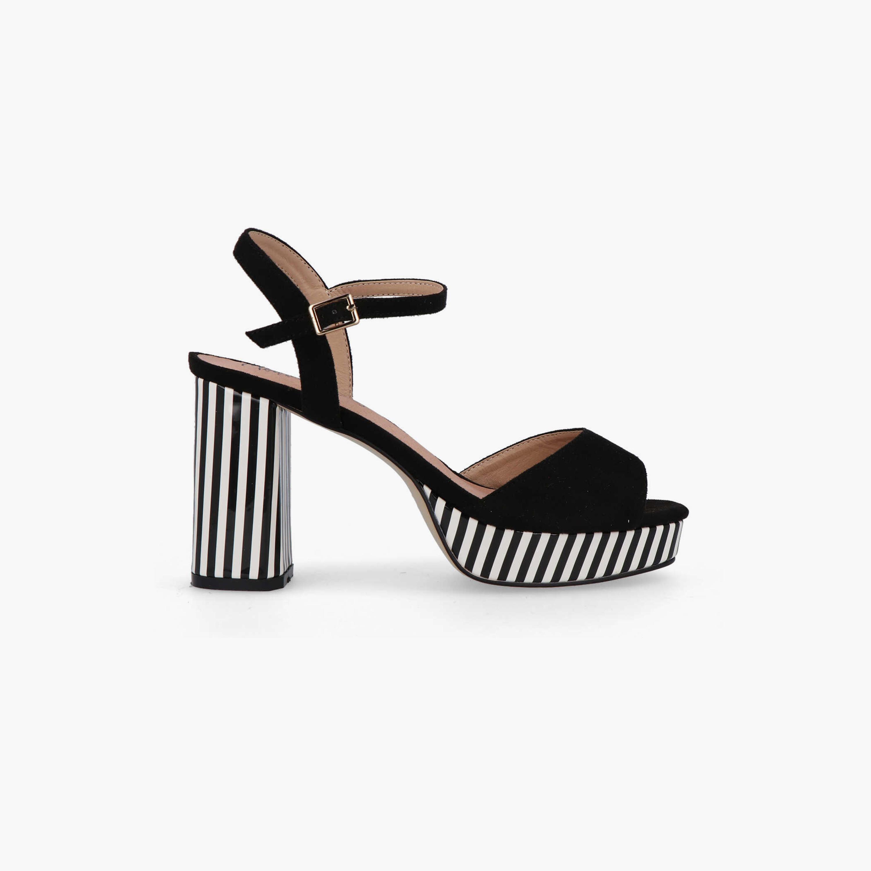Menbur Women's Stripes Block Heels with Strap | 21517-women-shoes-heels-image-1