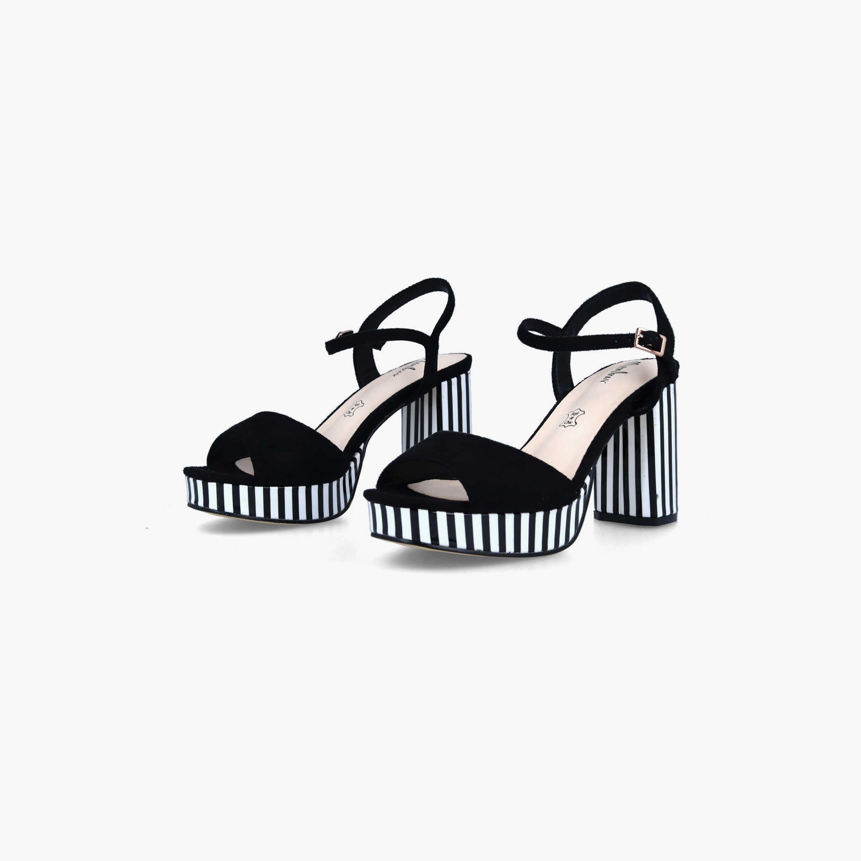 Menbur Women's Stripes Block Heels with Strap | 21517-women-shoes-heels-image-3