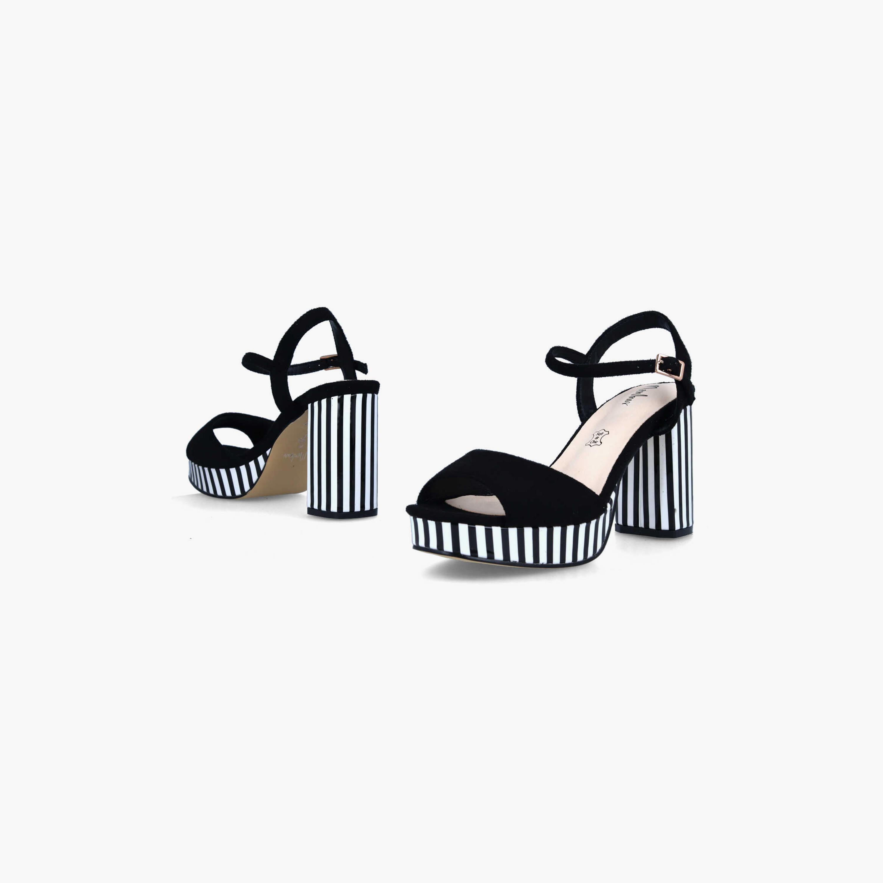 Menbur Women's Stripes Block Heels with Strap | 21517-women-shoes-heels-image-4