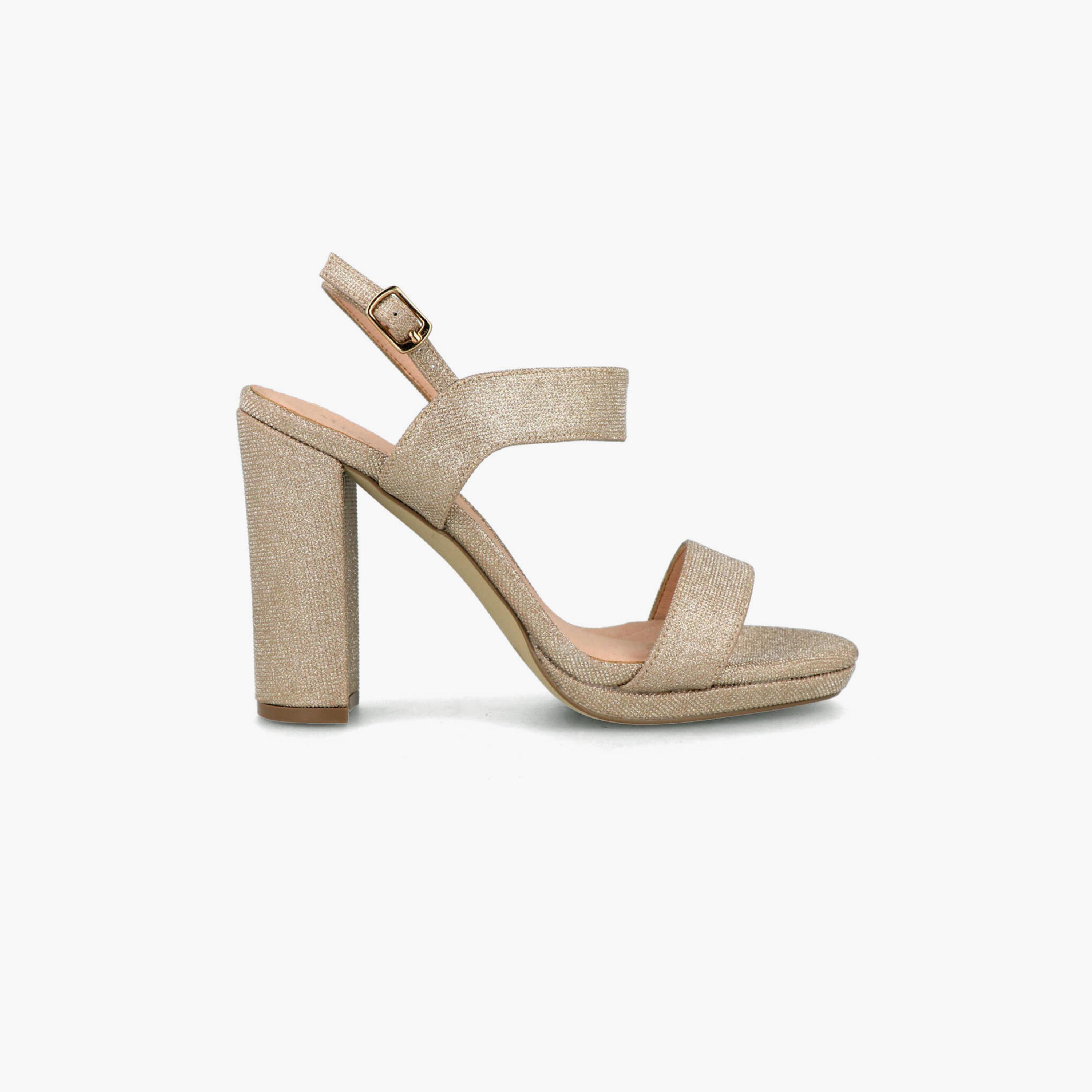 Menbur Women's Metallic Block Heels with Strap | 21519-women-shoes-heels-image-1