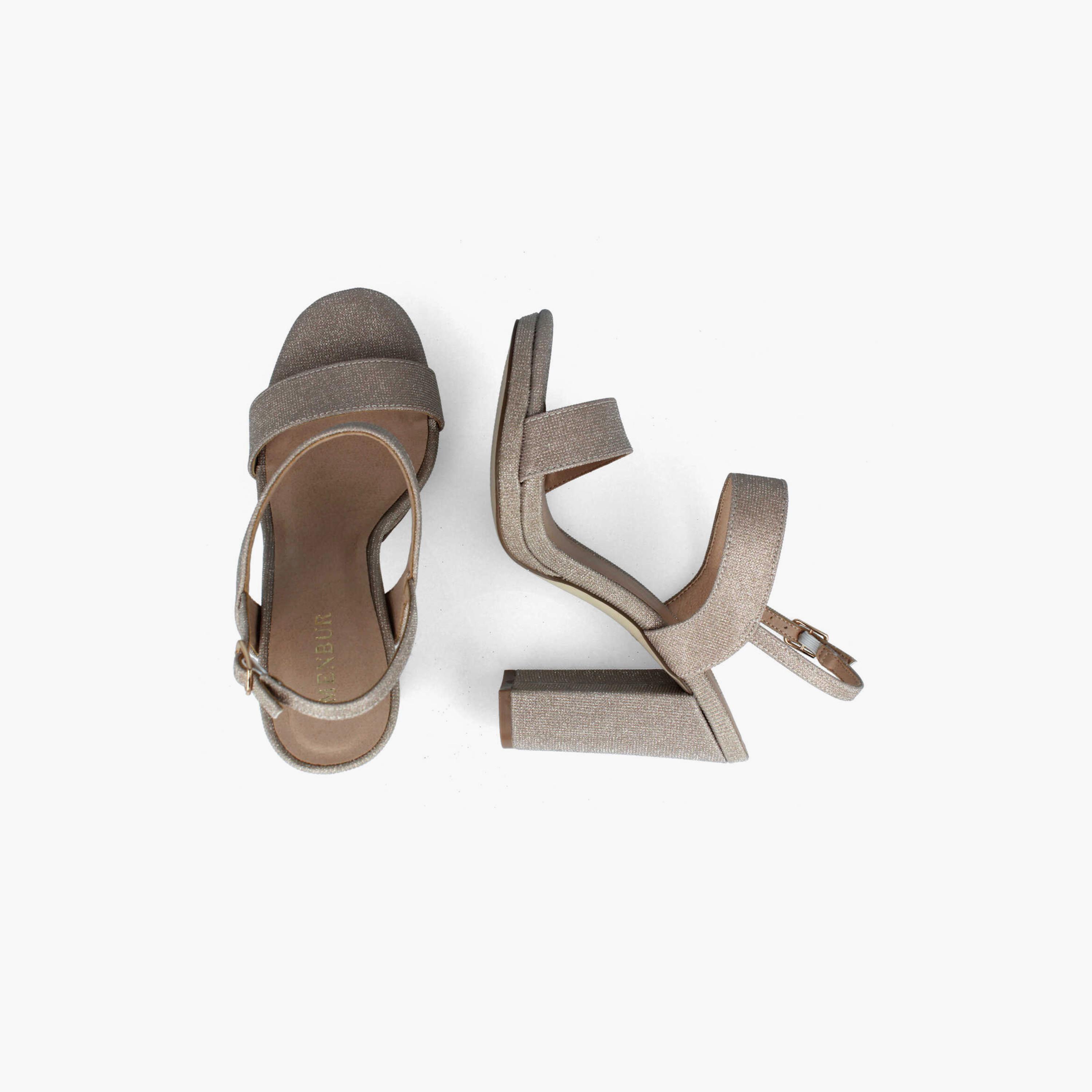 Menbur Women's Metallic Block Heels with Strap | 21519-women-shoes-heels-image-2