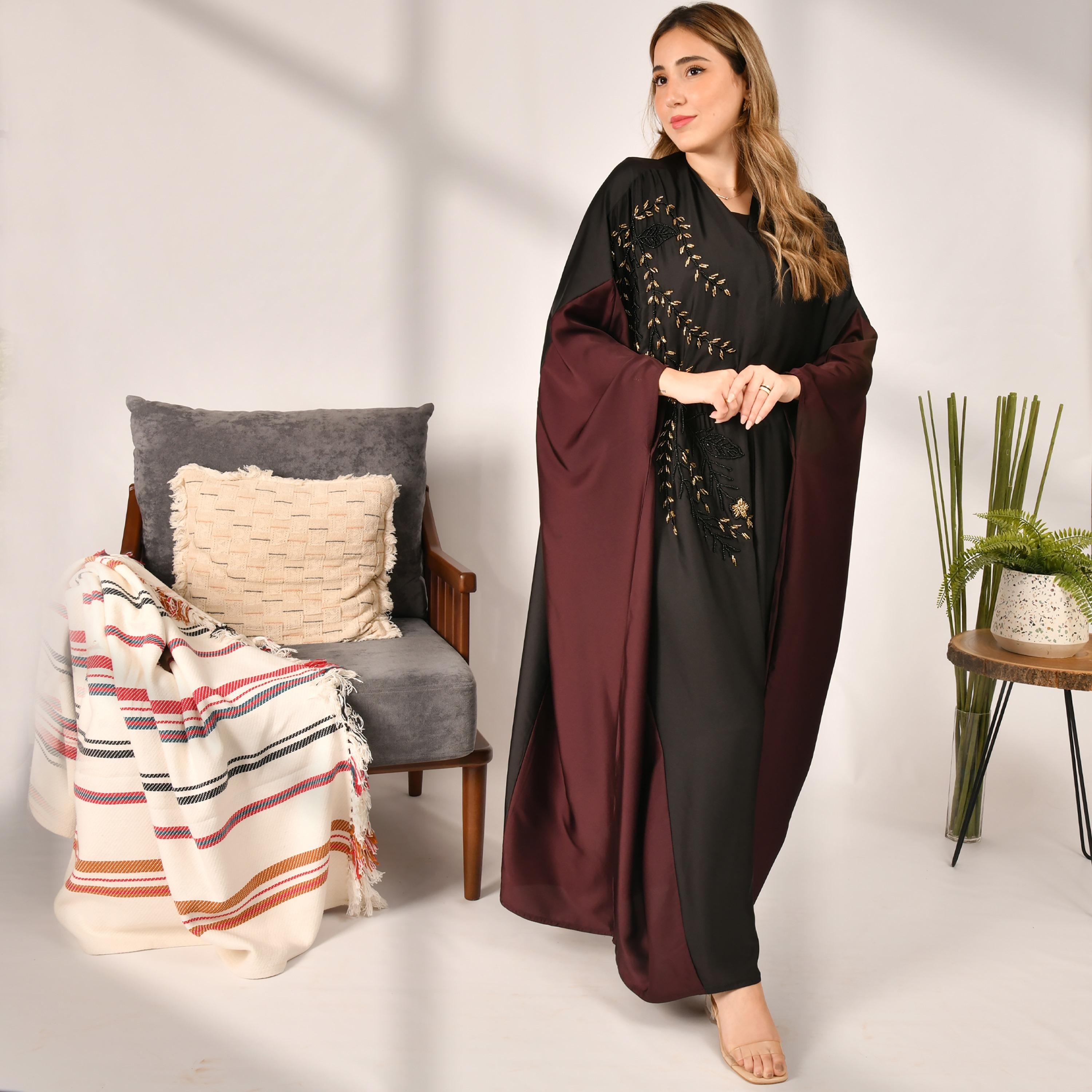Hawraa Beaded Abaya with Hijab-women-arabicclothing-abayas-image-1