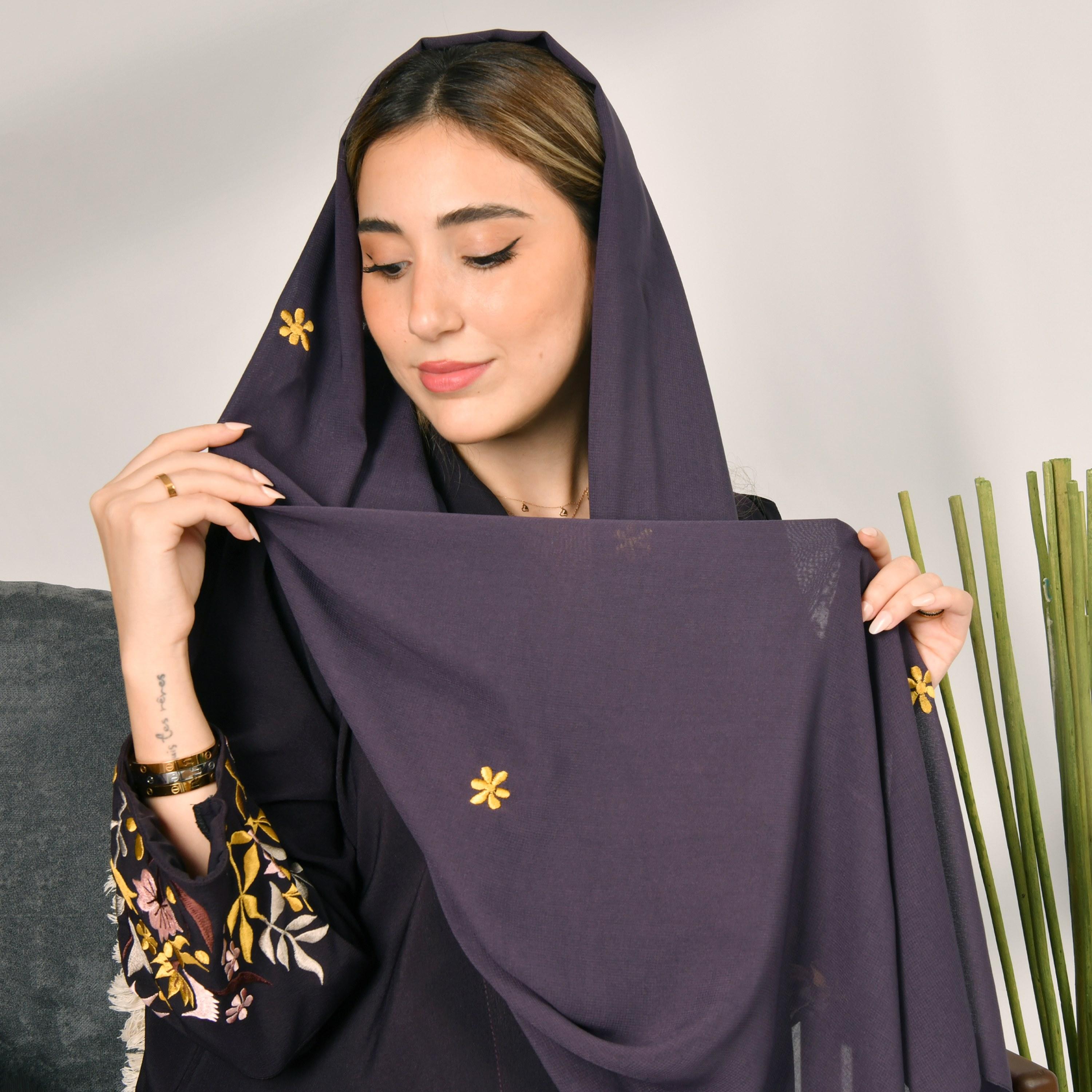 Hawraa Embroidered Abaya with Hijab-women-arabicclothing-abayas-image-2